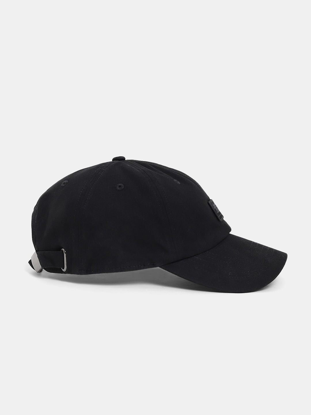 Black Logo Print Baseball Cap