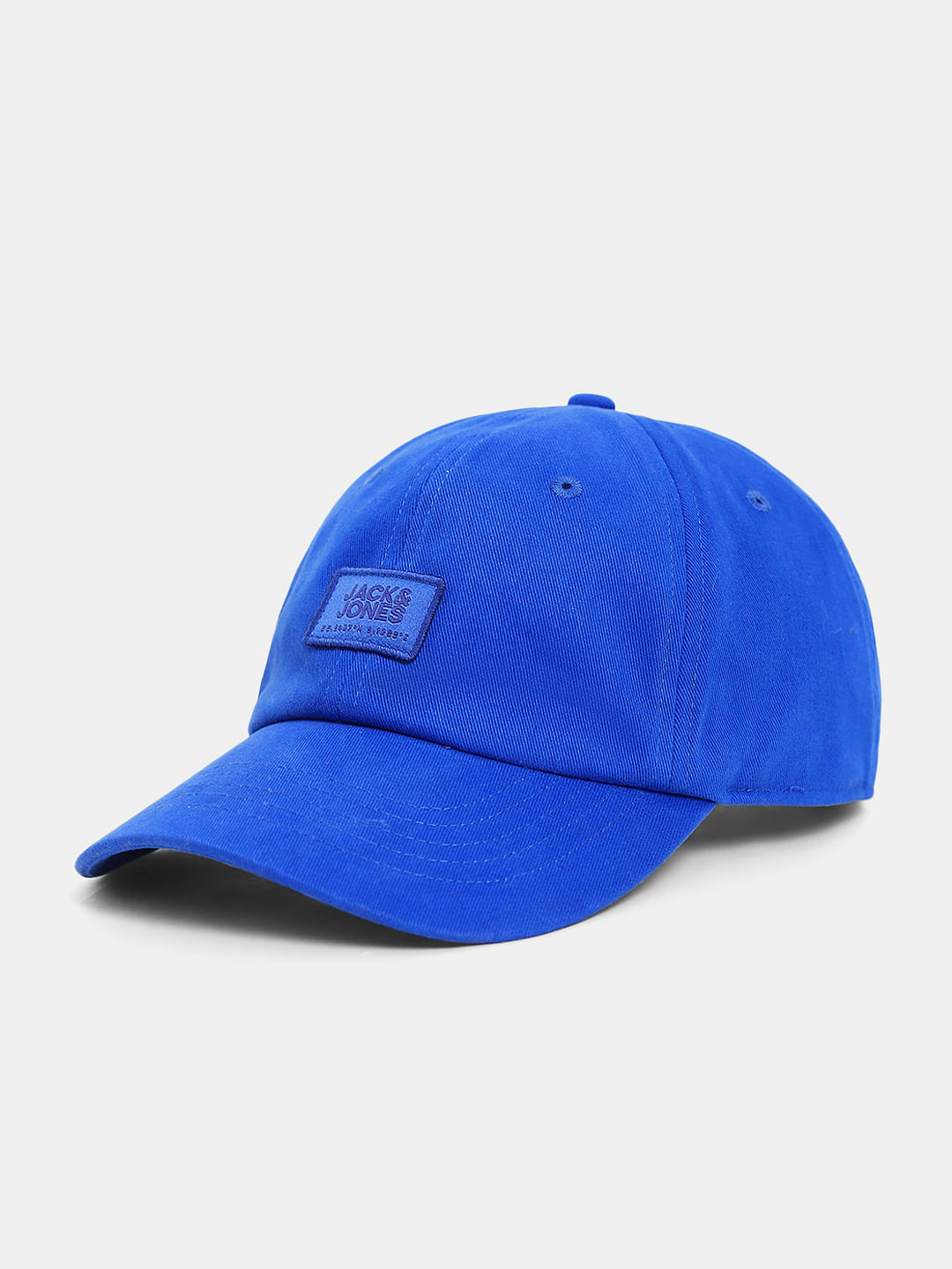 Blue Logo Print Baseball Cap