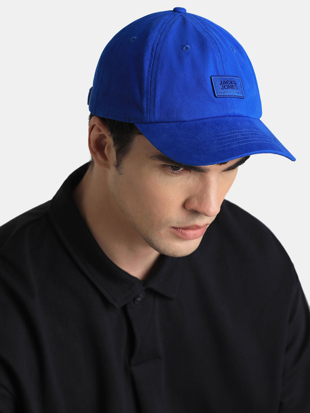 Blue Logo Print Baseball Cap