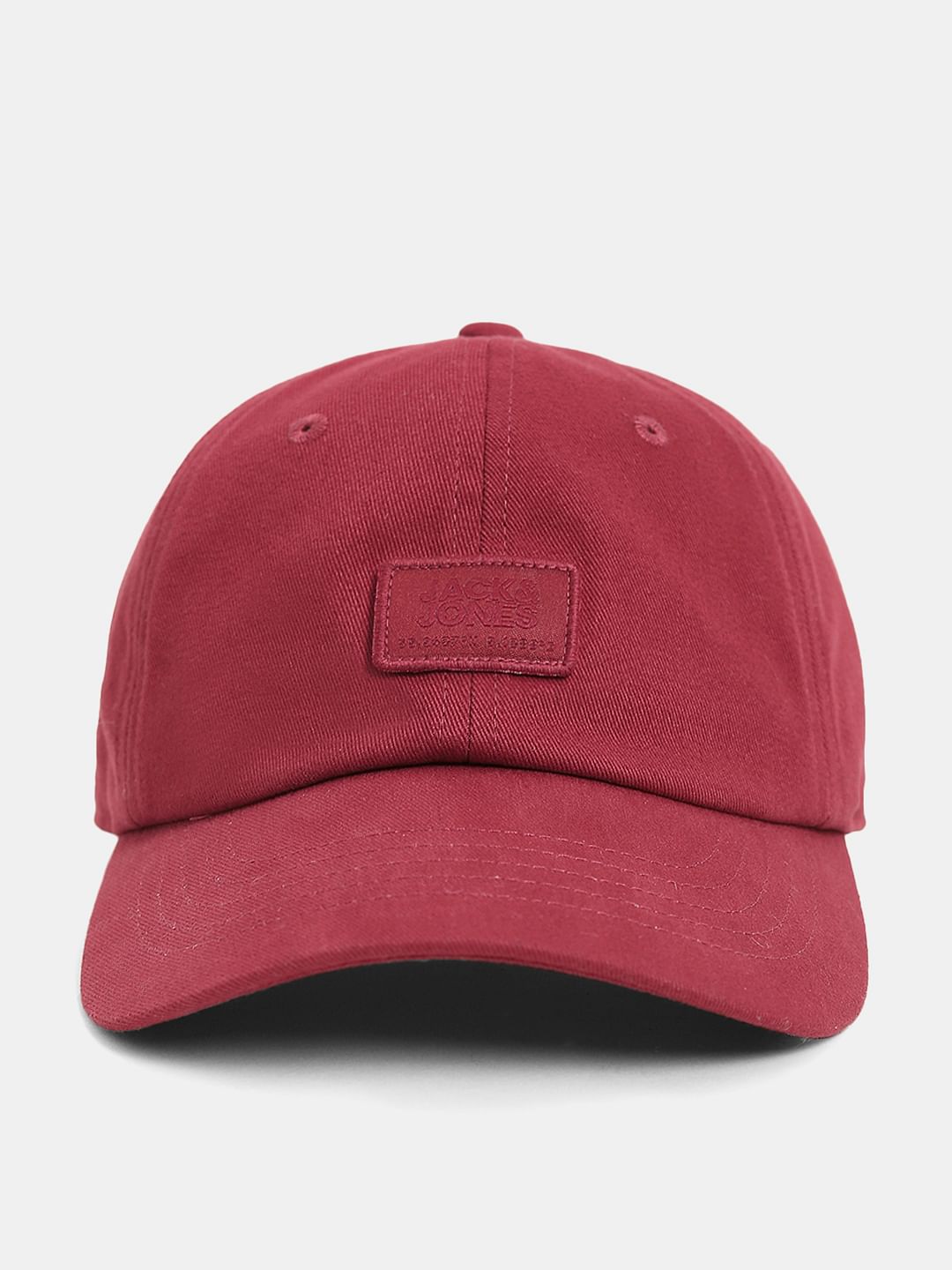 Red Logo Print Baseball Cap