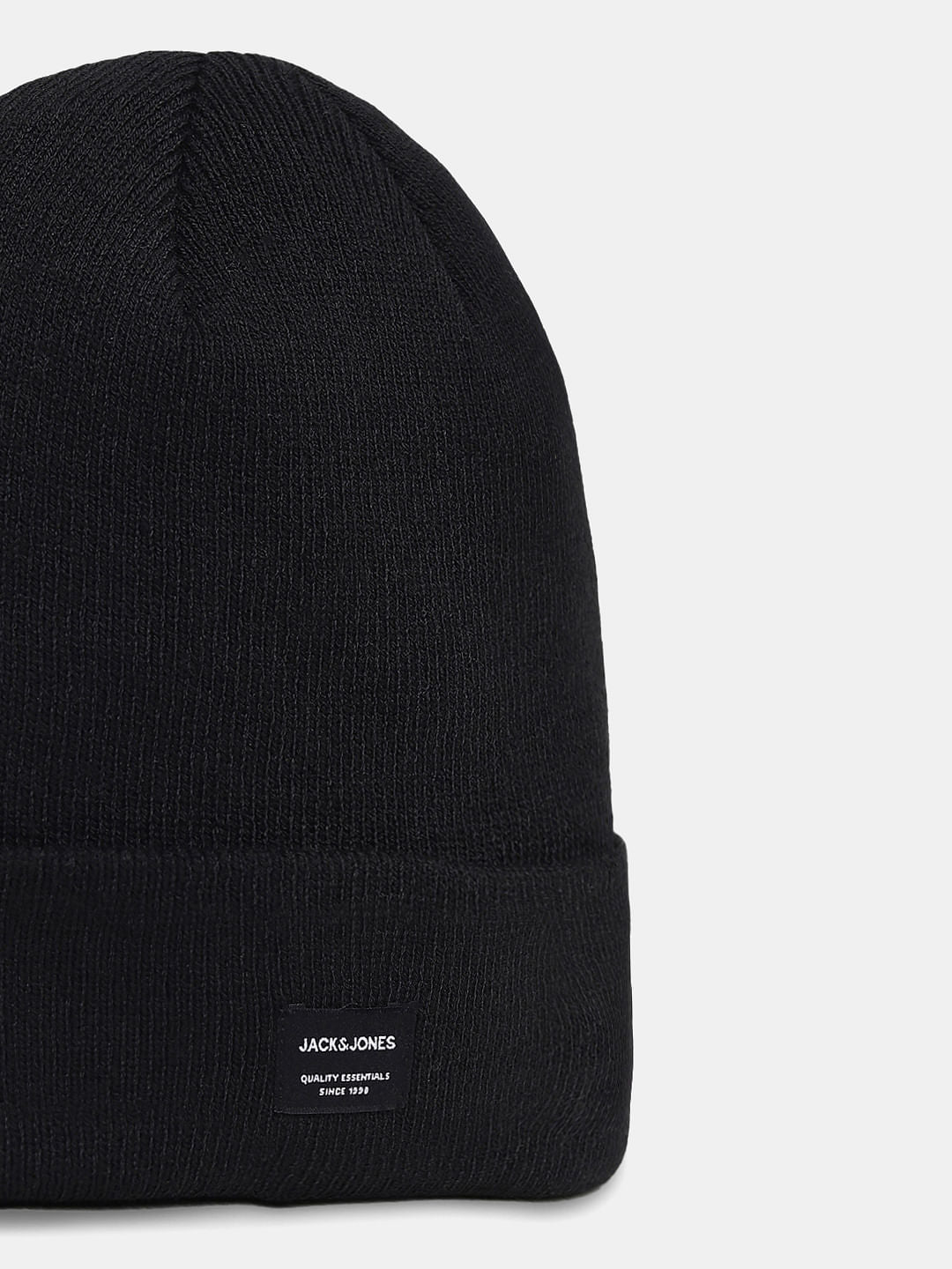 Black Logo Patch Beanie