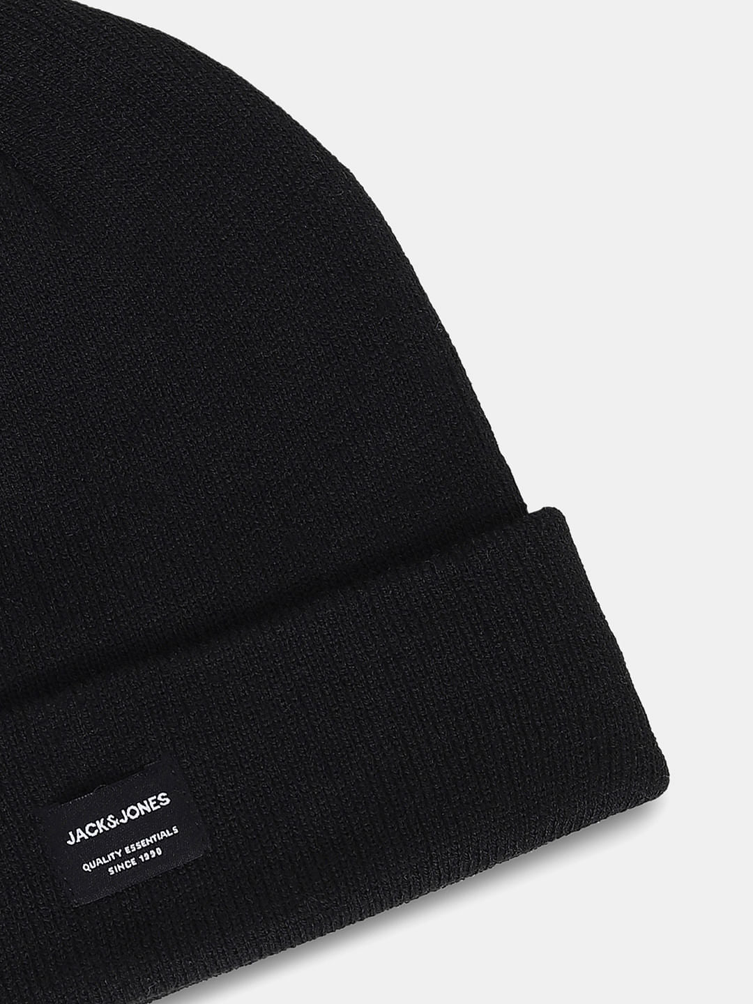 Black Logo Patch Beanie