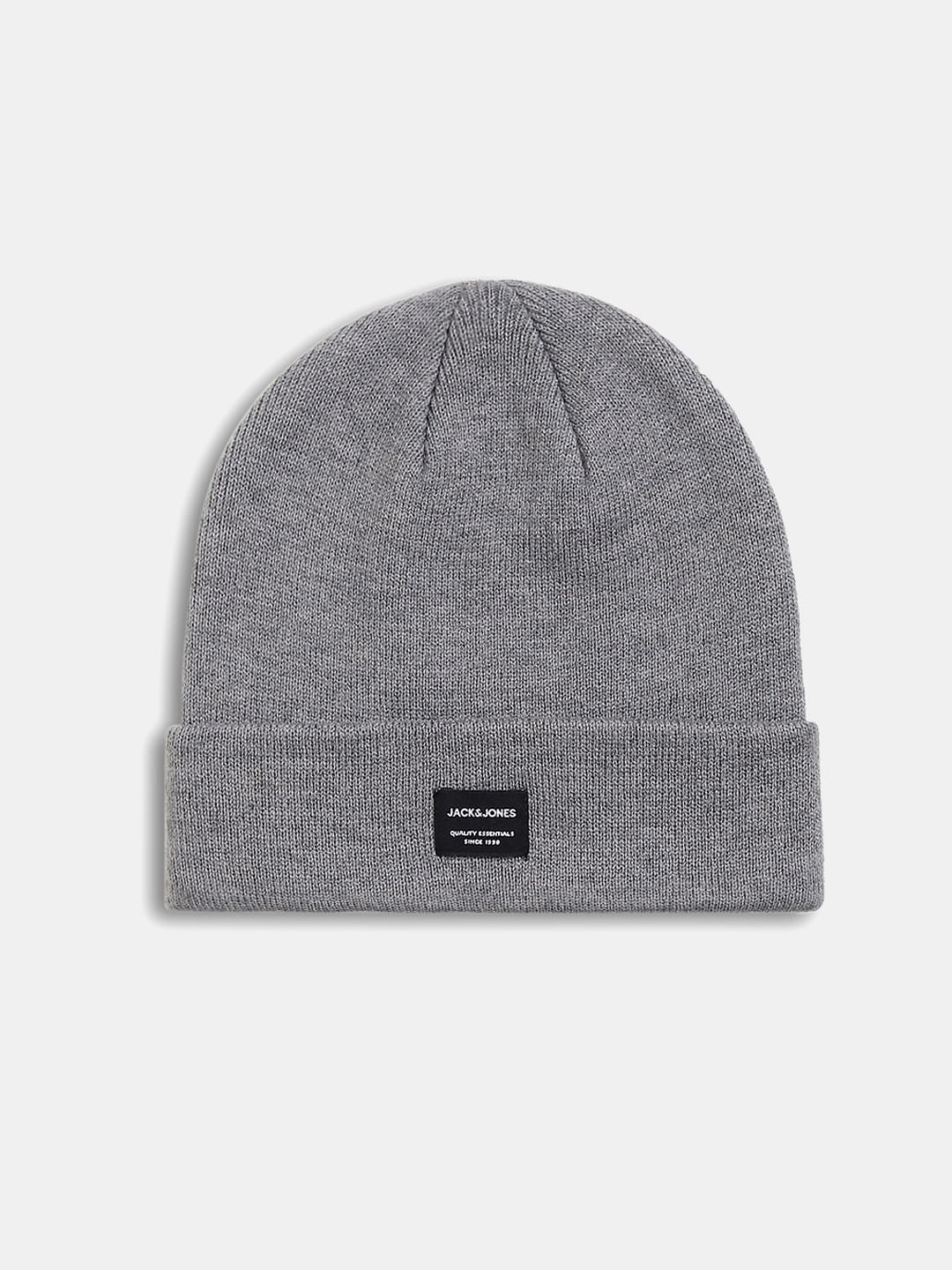 Grey Logo Patch Beanie - ONE