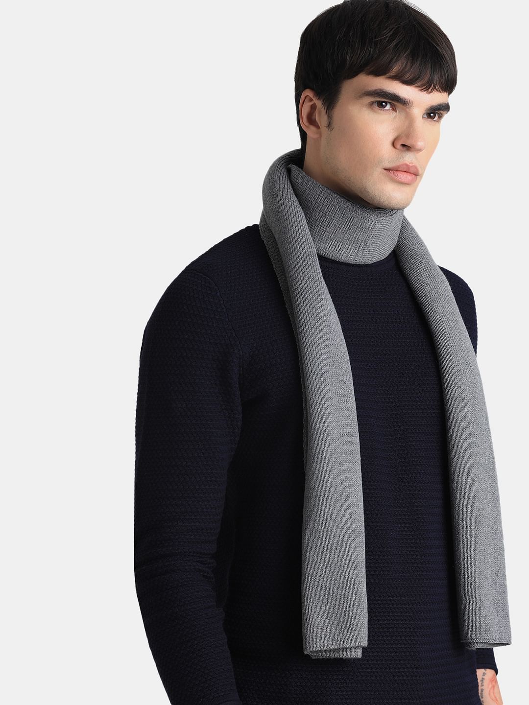Grey Knitted Scarf