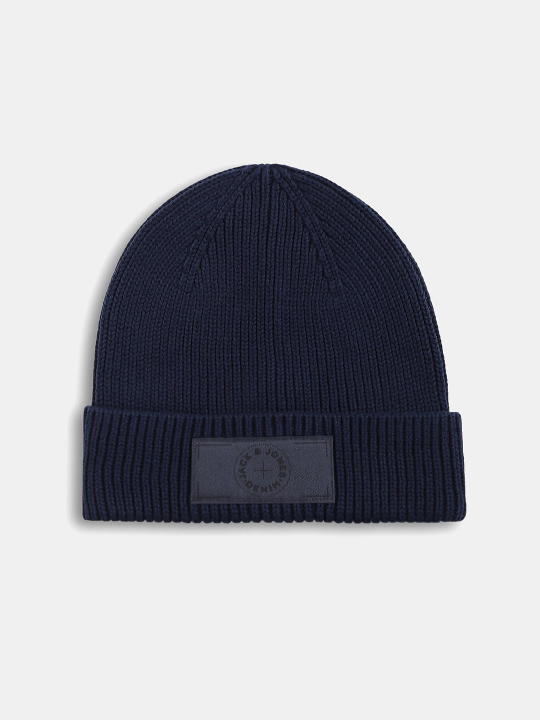 Blue Cotton Logo Patch Beanie - ONE