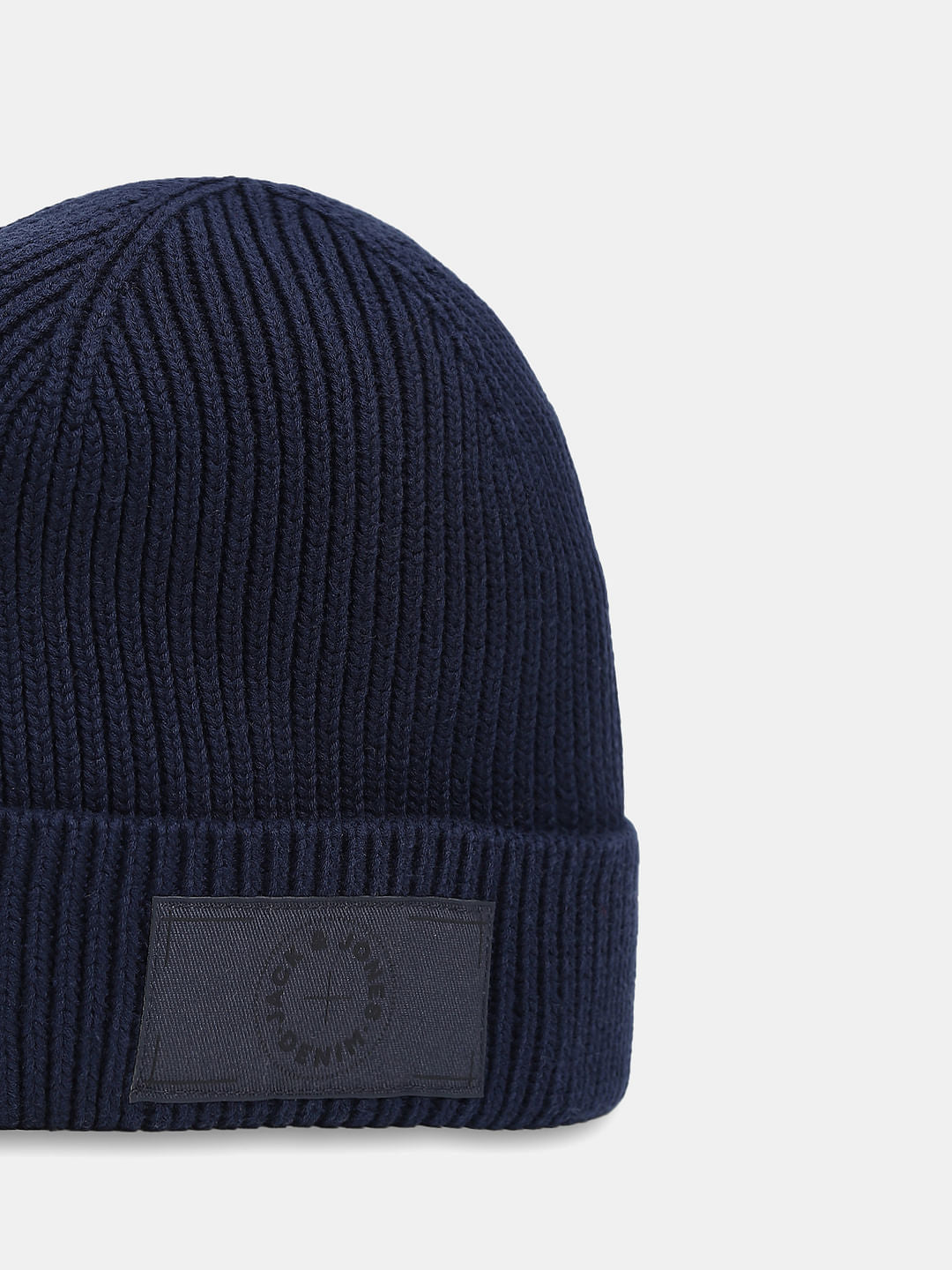 Blue Cotton Logo Patch Beanie