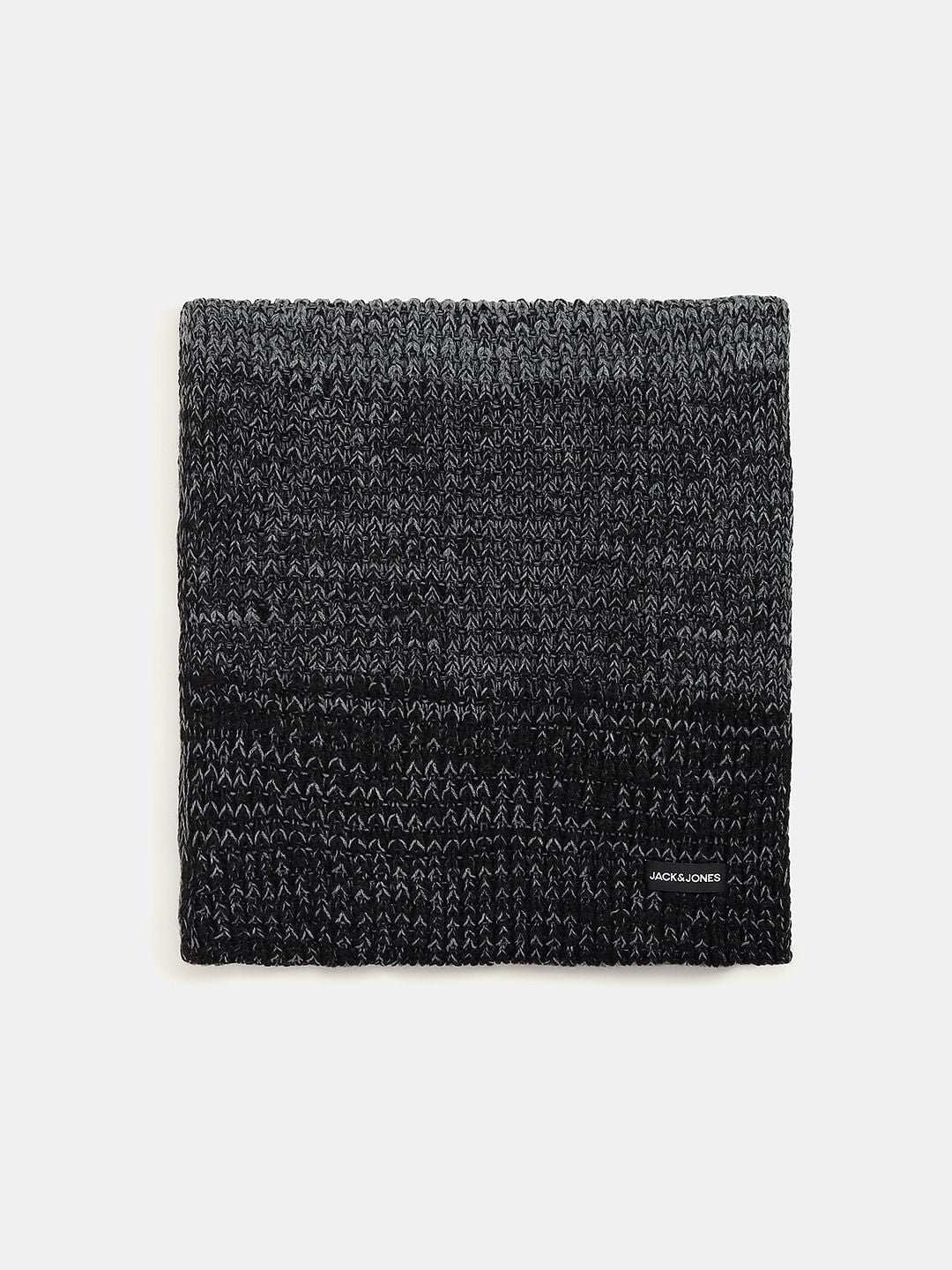 Black Knit Tube Scarf - ONE
