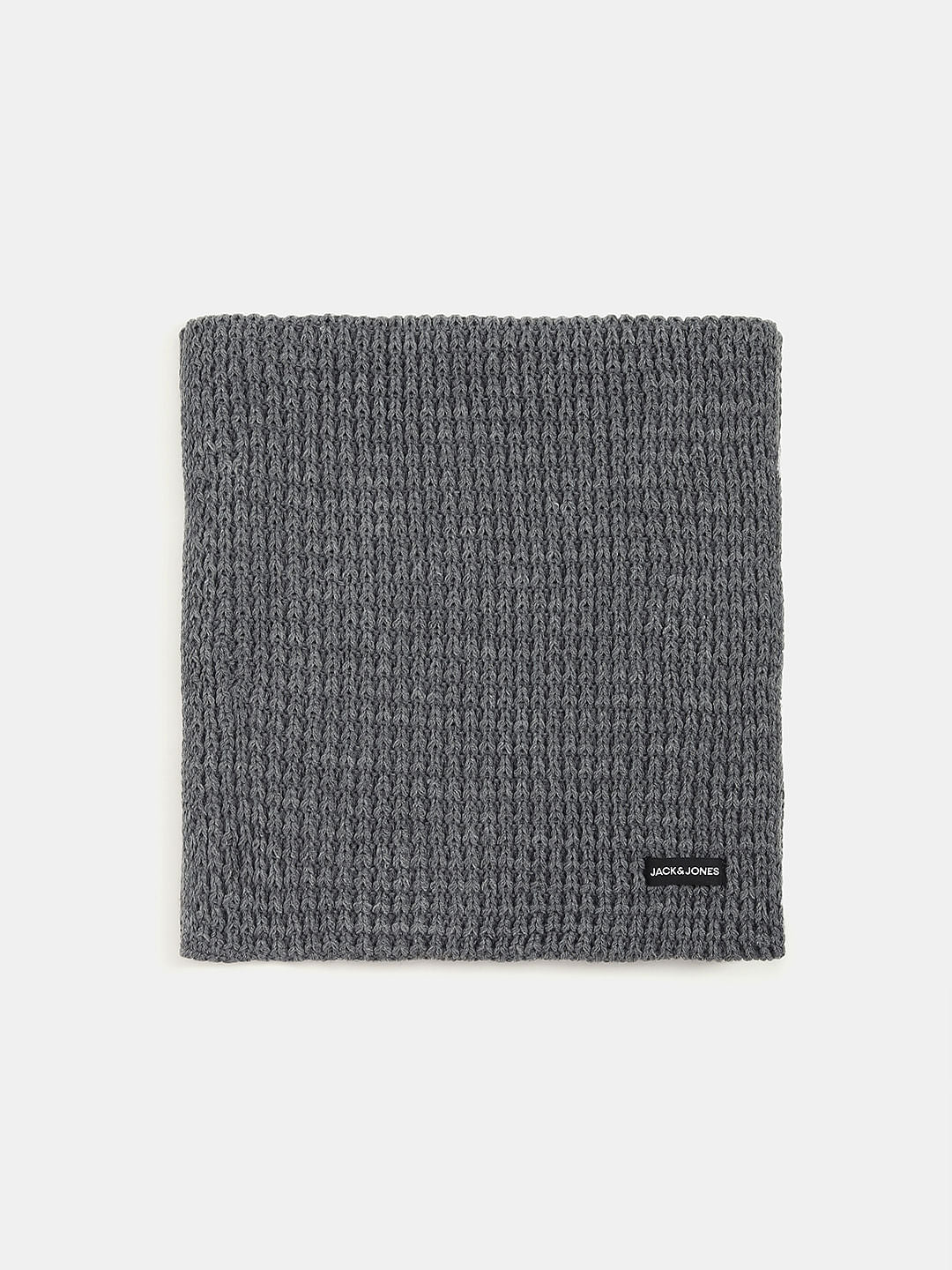 Grey Knit Tube Scarf - ONE