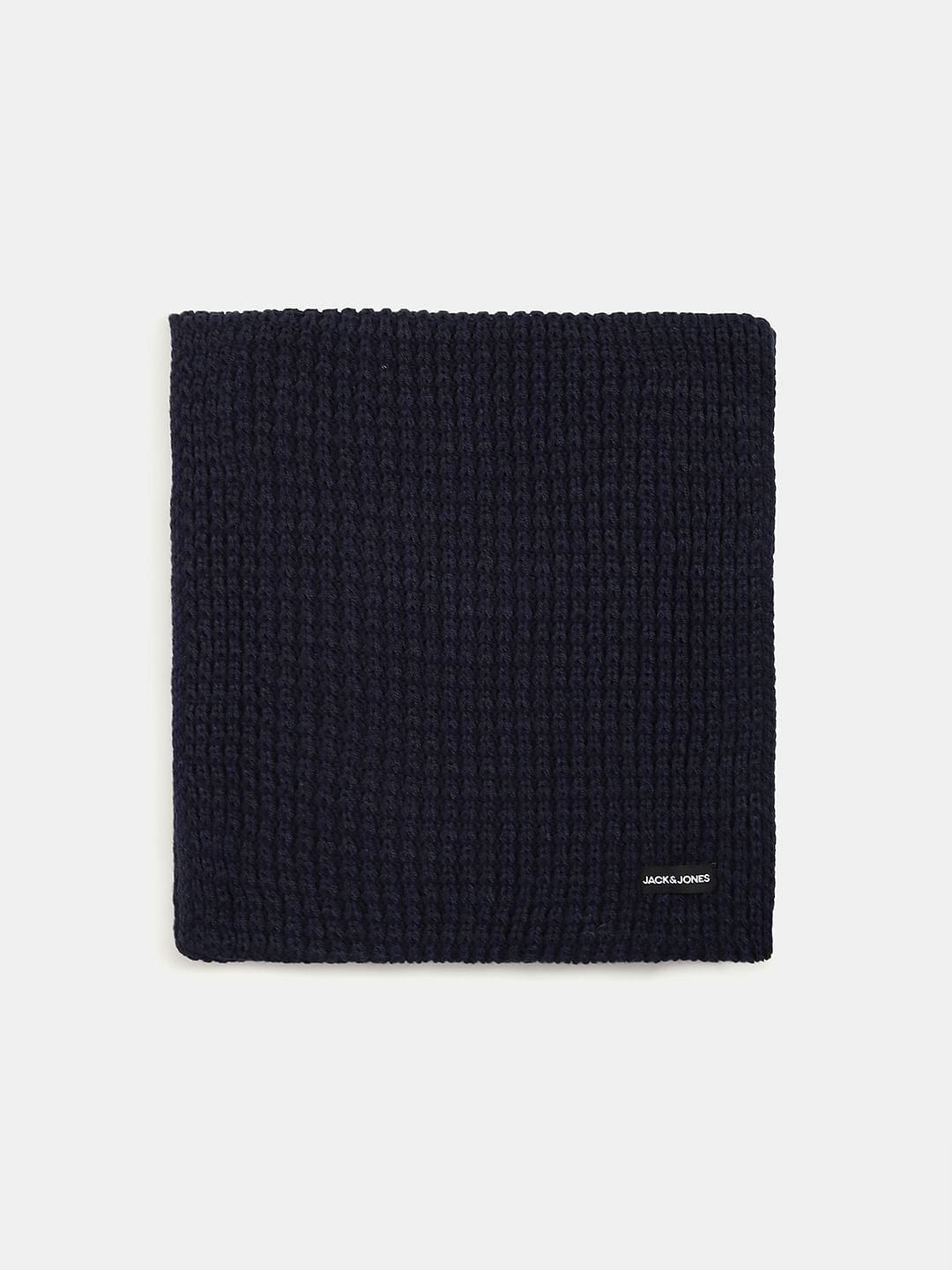 Navy Blue Knit Tube Scarf - ONE