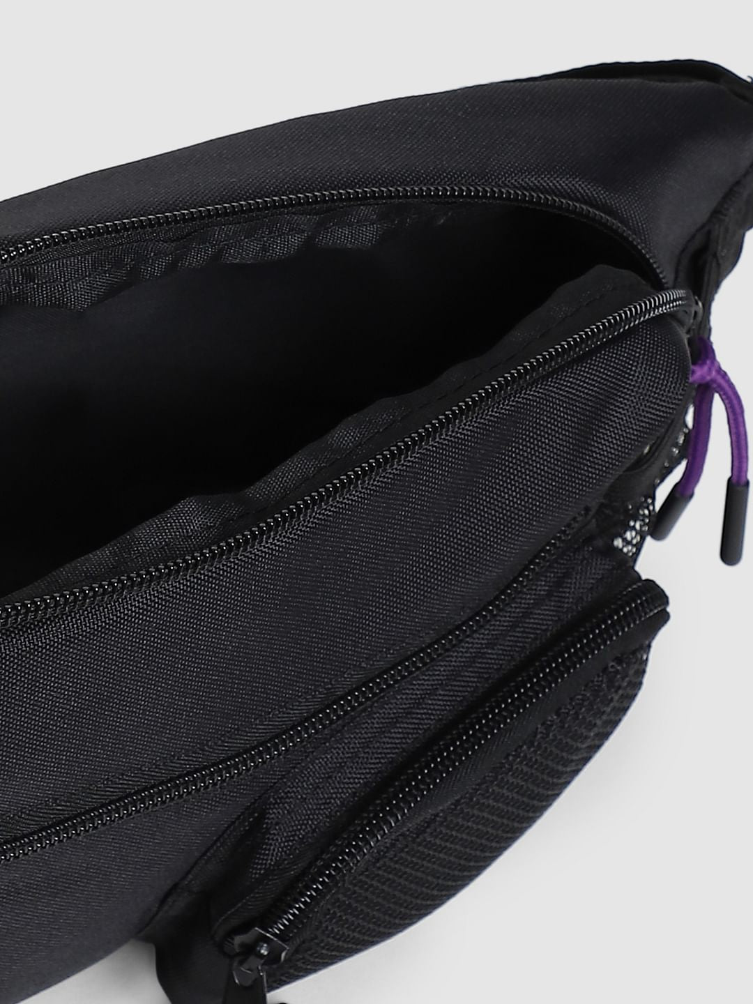 Black Text Print Fanny Pack