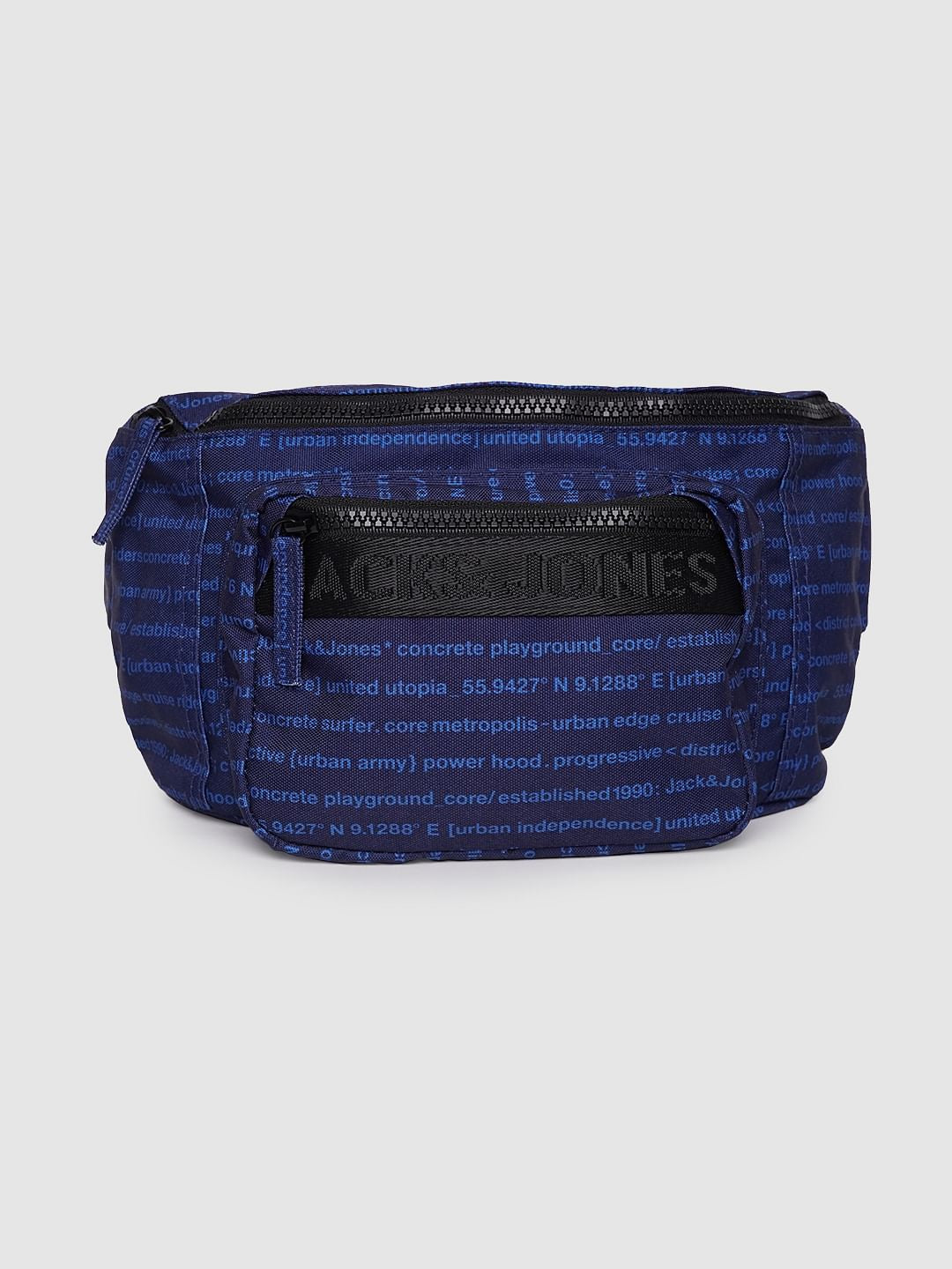 Blue Text Print Fanny Pack - ONE