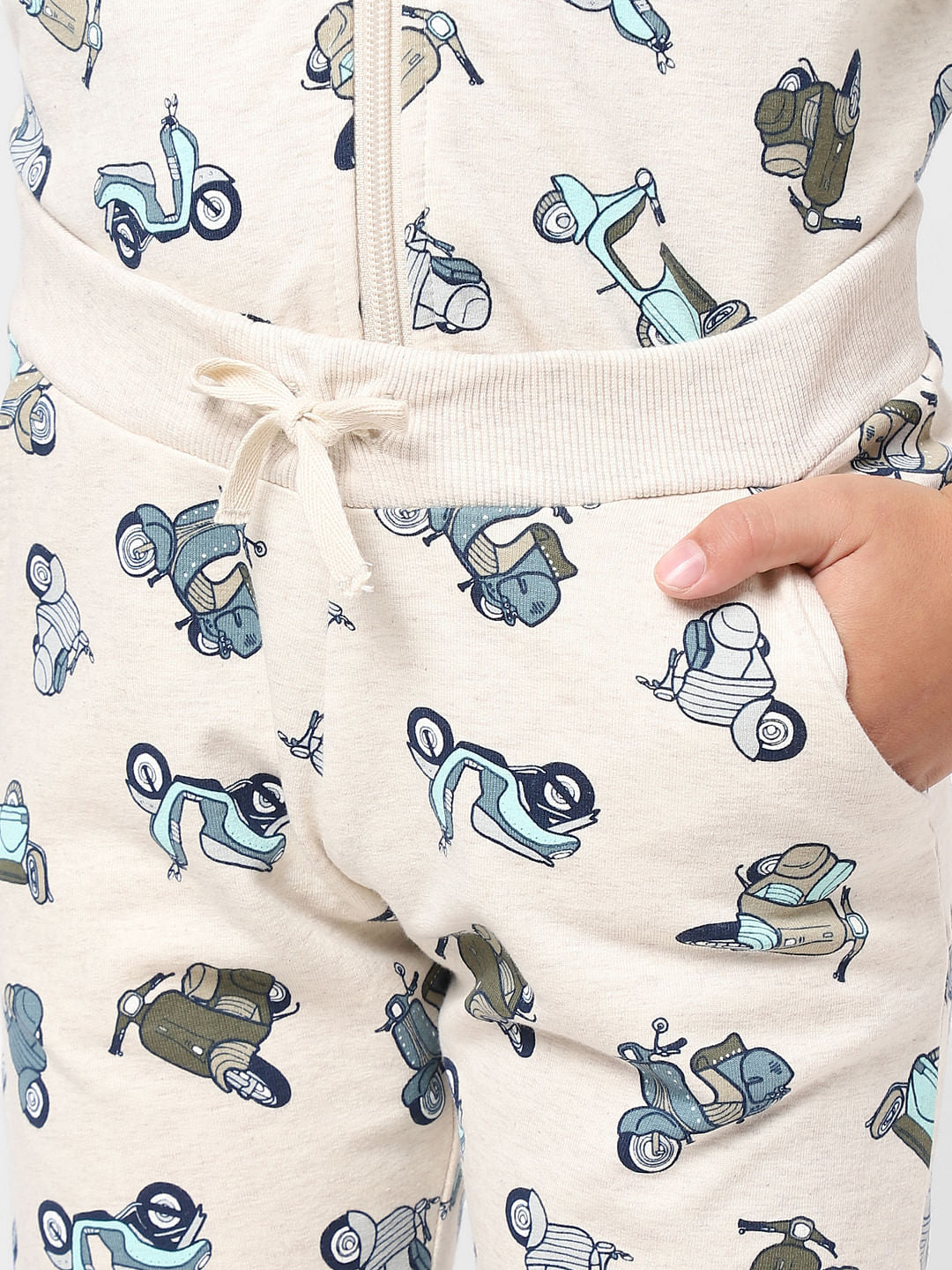 BOYS Beige Graphic Print Sweatshorts