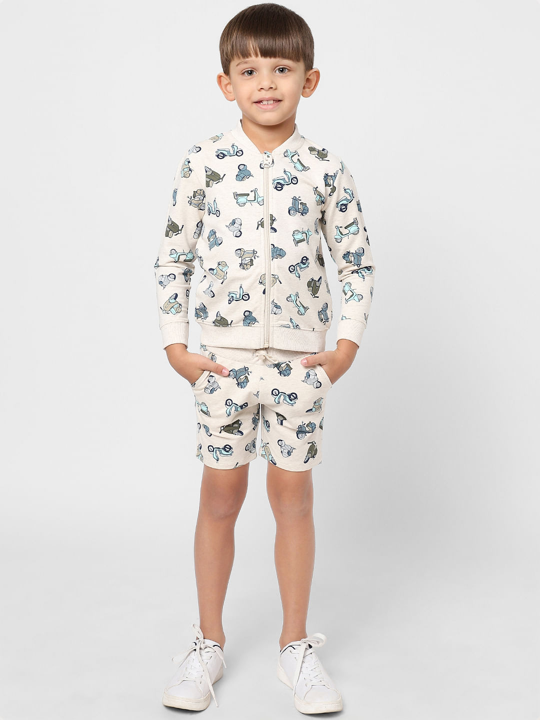 BOYS Beige Graphic Print Sweatshirt