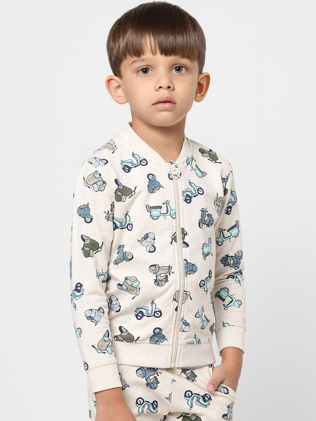 BOYS Beige Graphic Print Sweatshirt