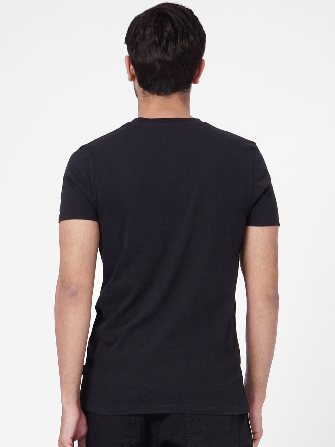 Black Graphic Print Crew Neck T-shirt