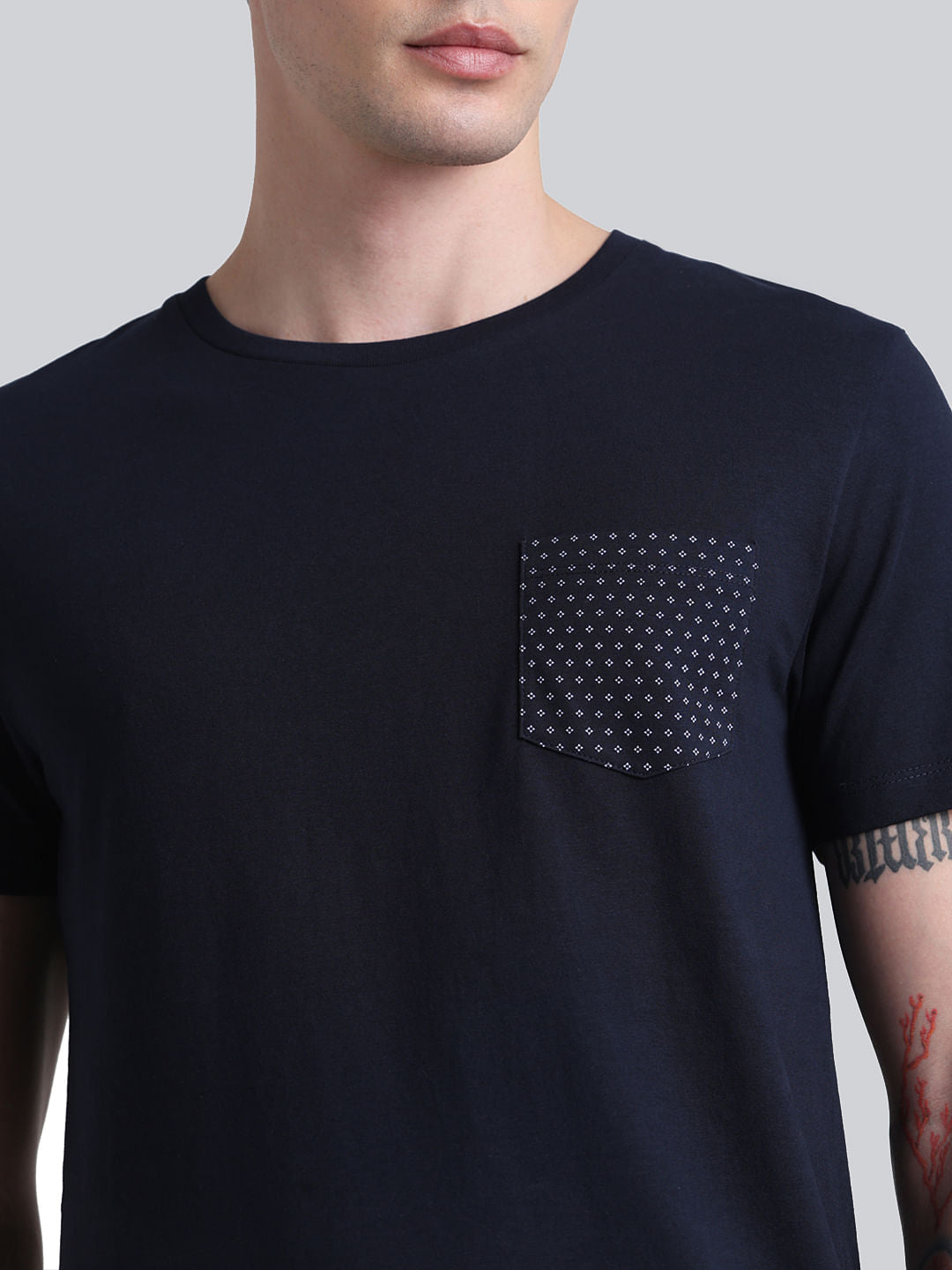 Navy Blue Chest Pocket T-shirt