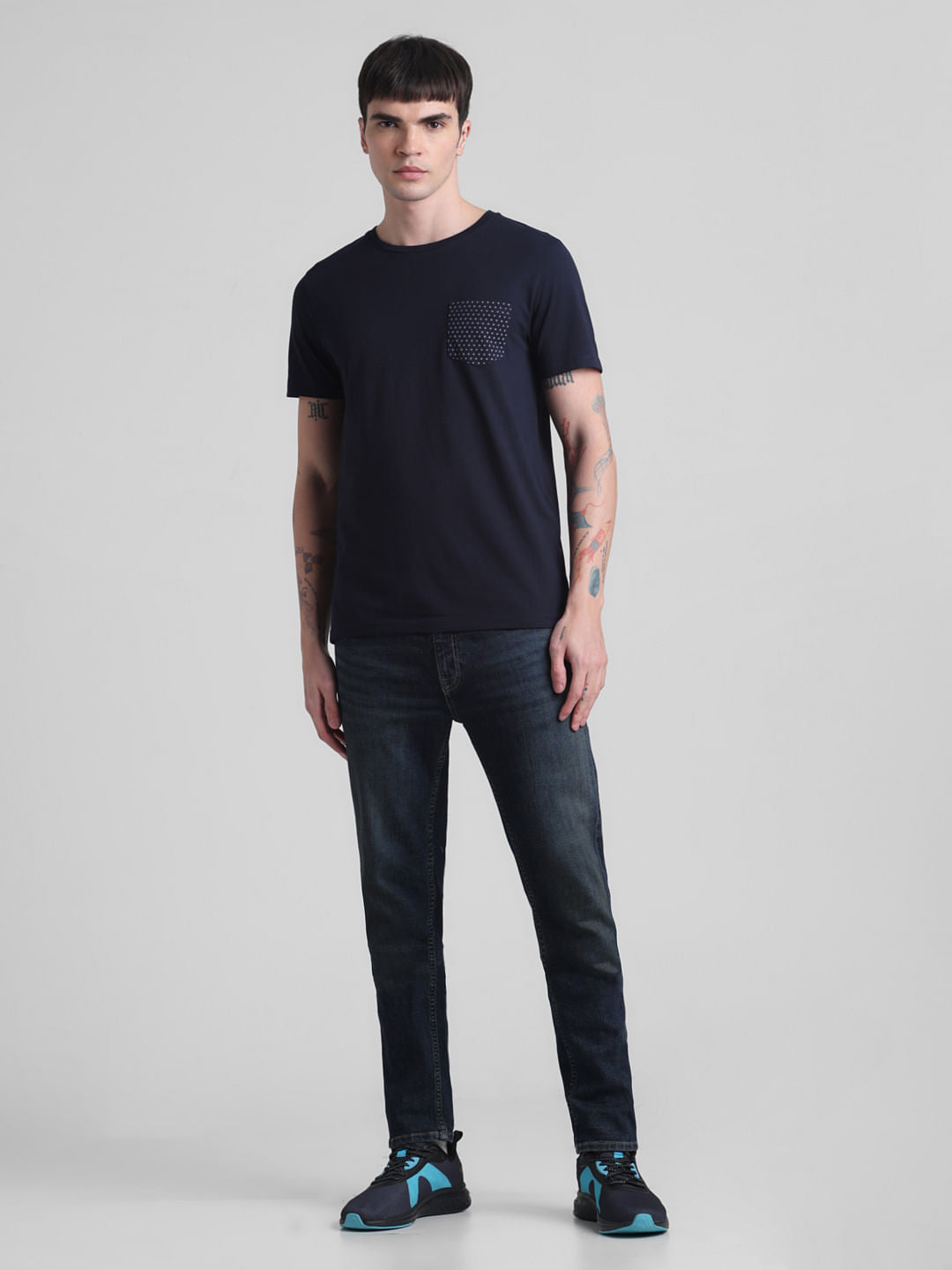 Navy Blue Chest Pocket T-shirt