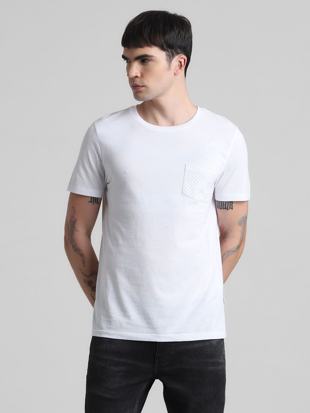 White Chest Pocket T-shirt