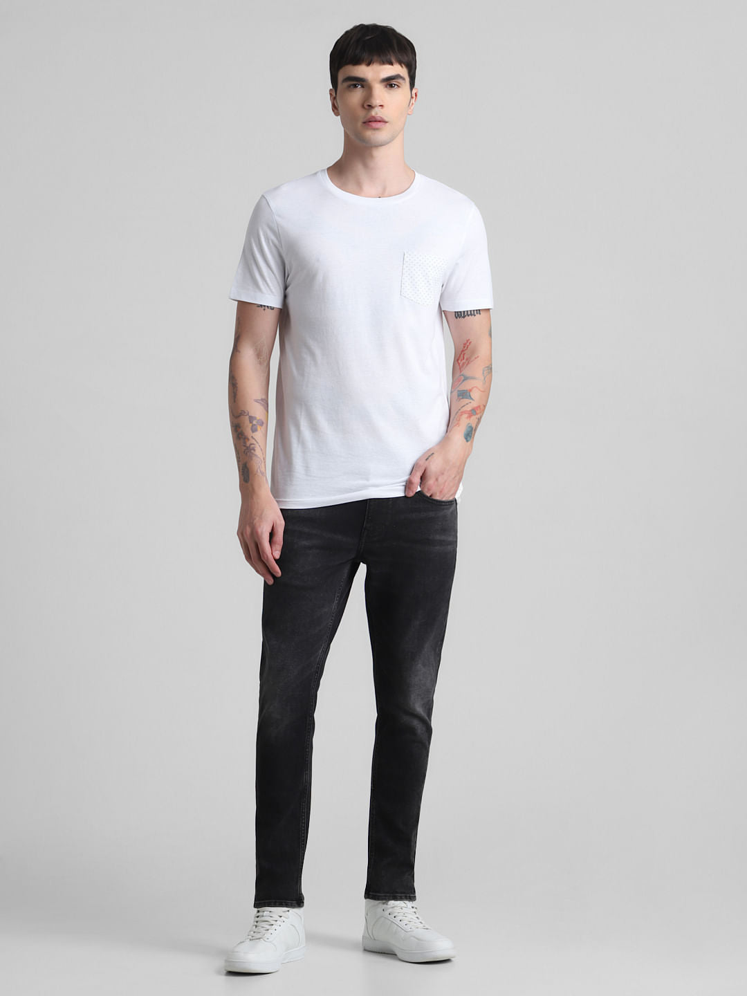 White Chest Pocket T-shirt
