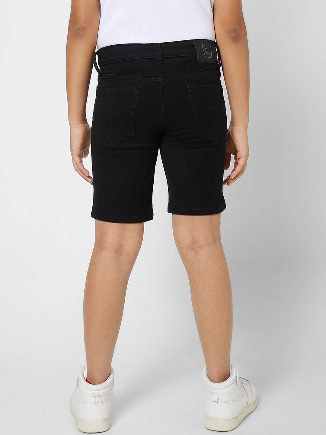 BOYS Black Low Rise Denim Shorts