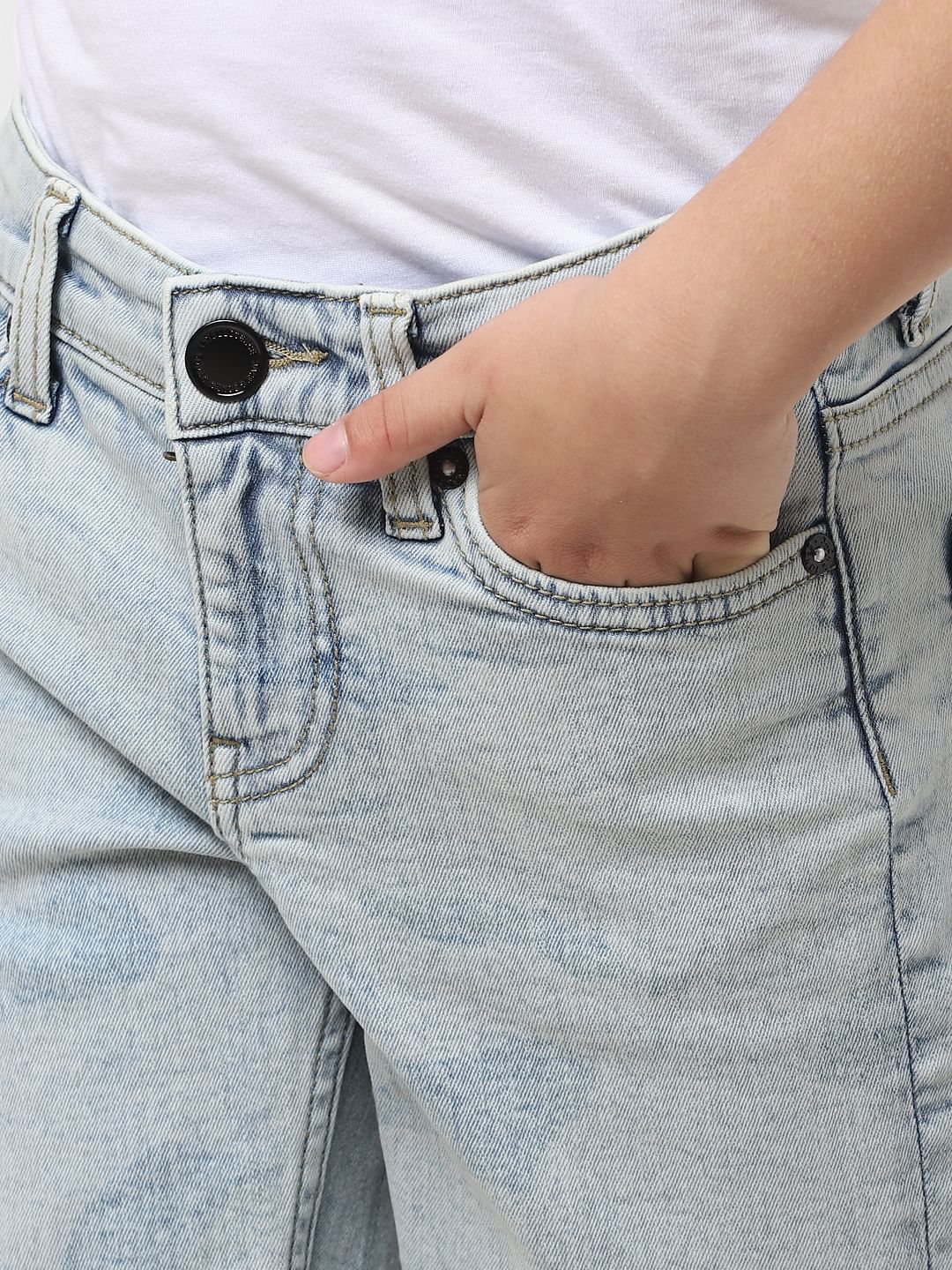 Boys Light Blue Denim Shorts