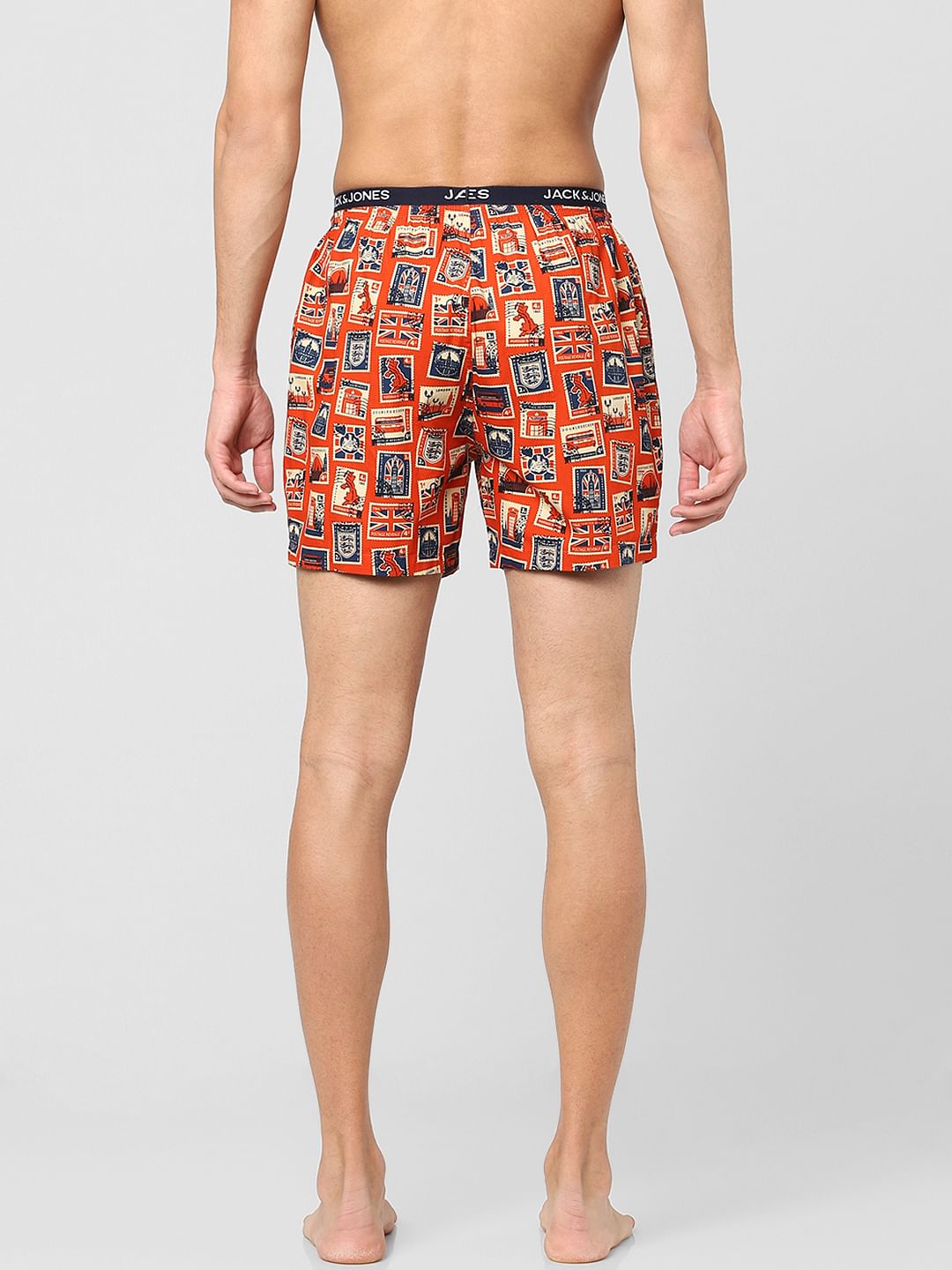 Orange Stamp Print Boxers