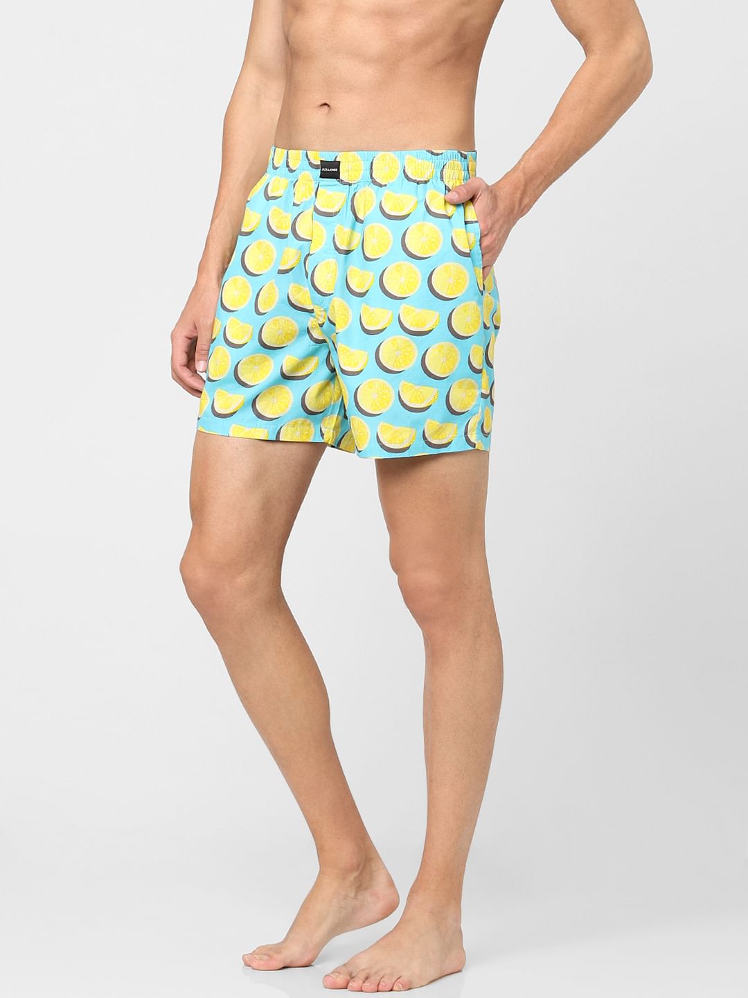 Blue Lemon Graphic Printed Boxers