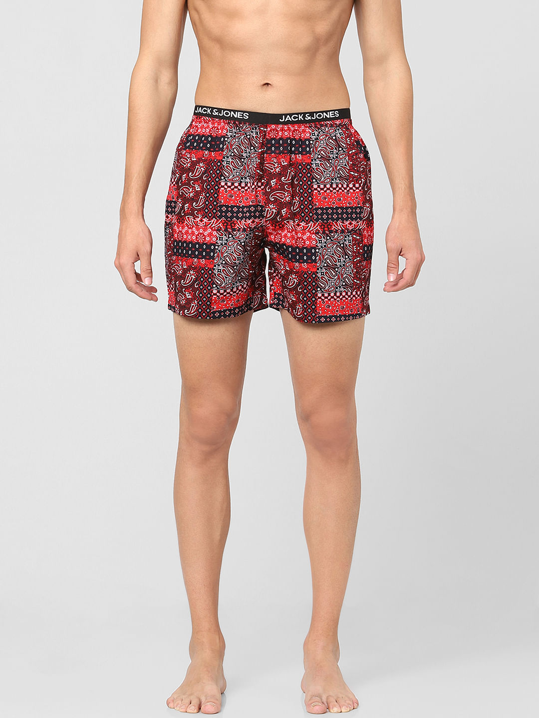 Red Paisley Print Boxers