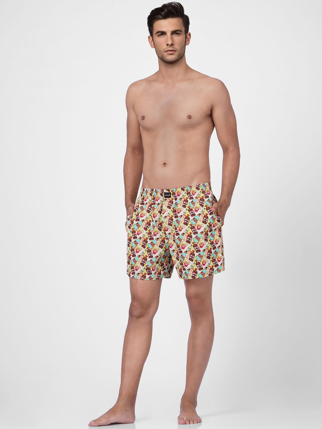 Multi-coloured Rum Graphic Printed Boxers - S