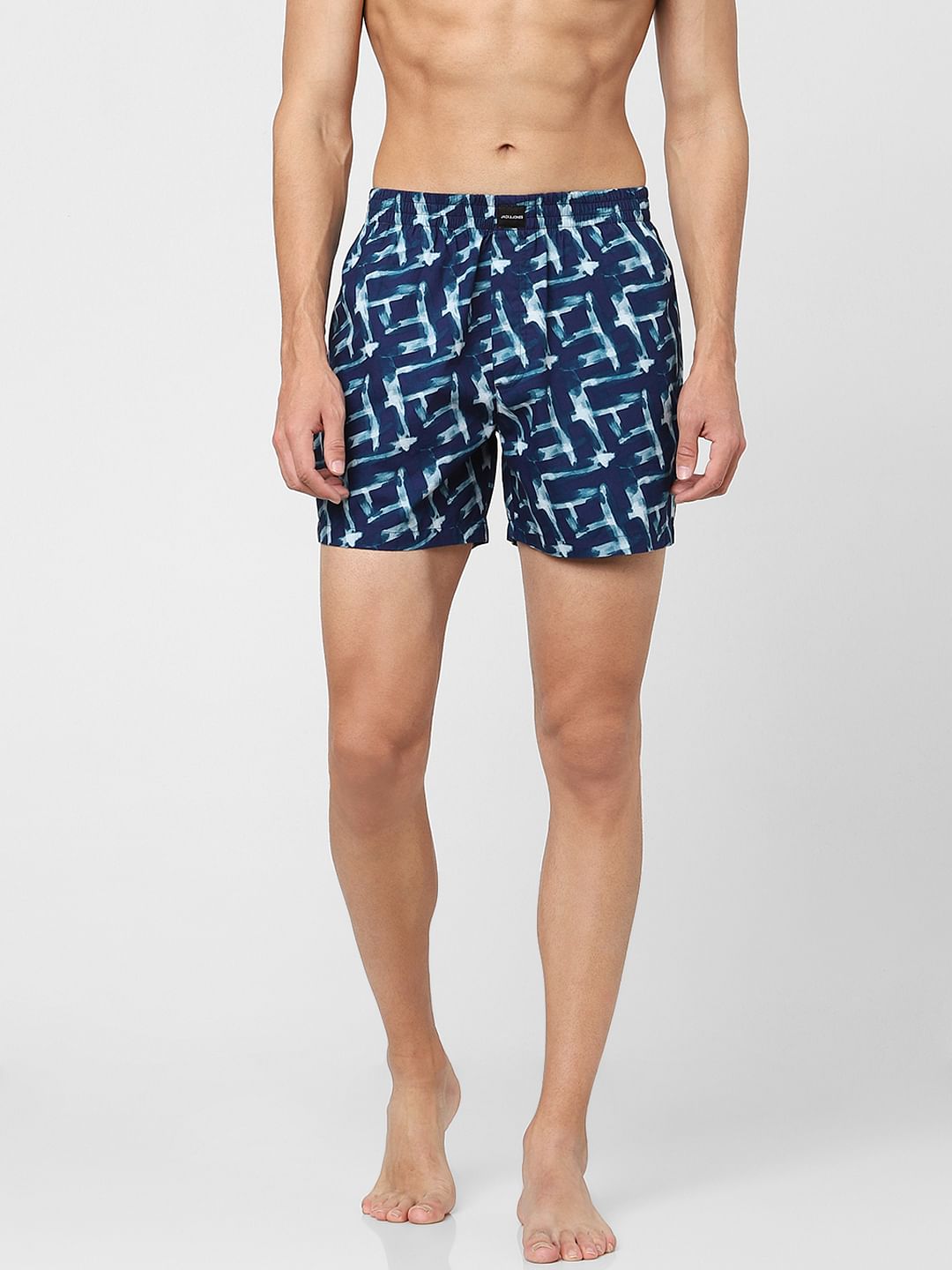 Blue Printed Boxers - S