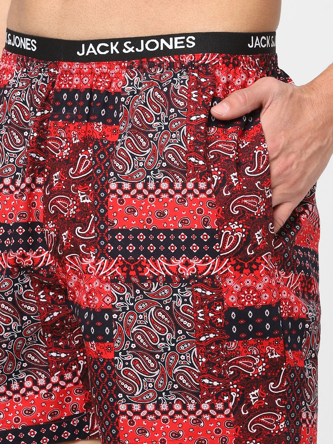 Red Paisley Print Boxers - S