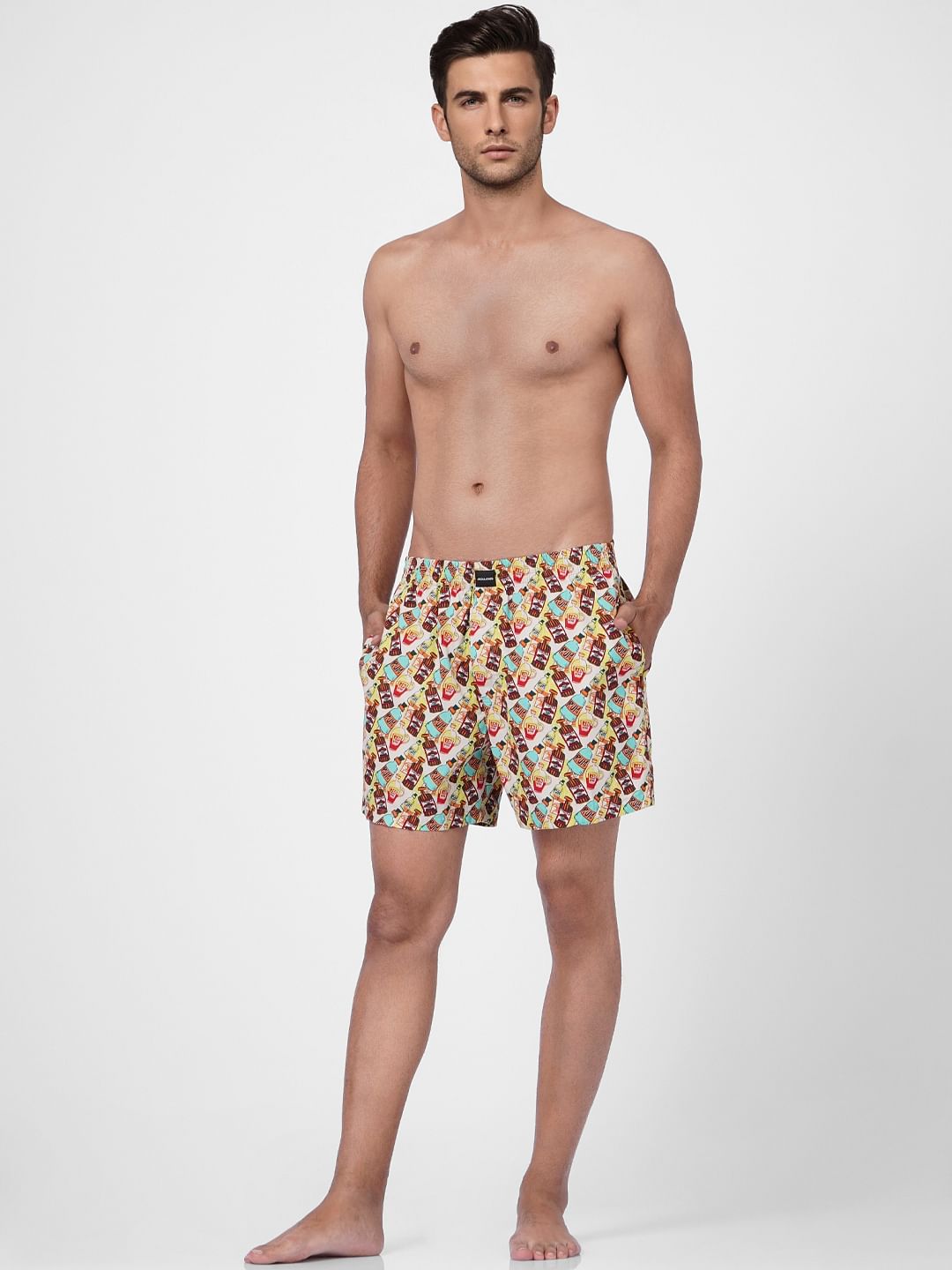 Multi-coloured Rum Graphic Printed Boxers - S