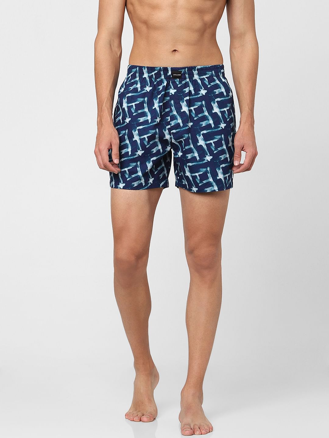 Blue Printed Boxers - S
