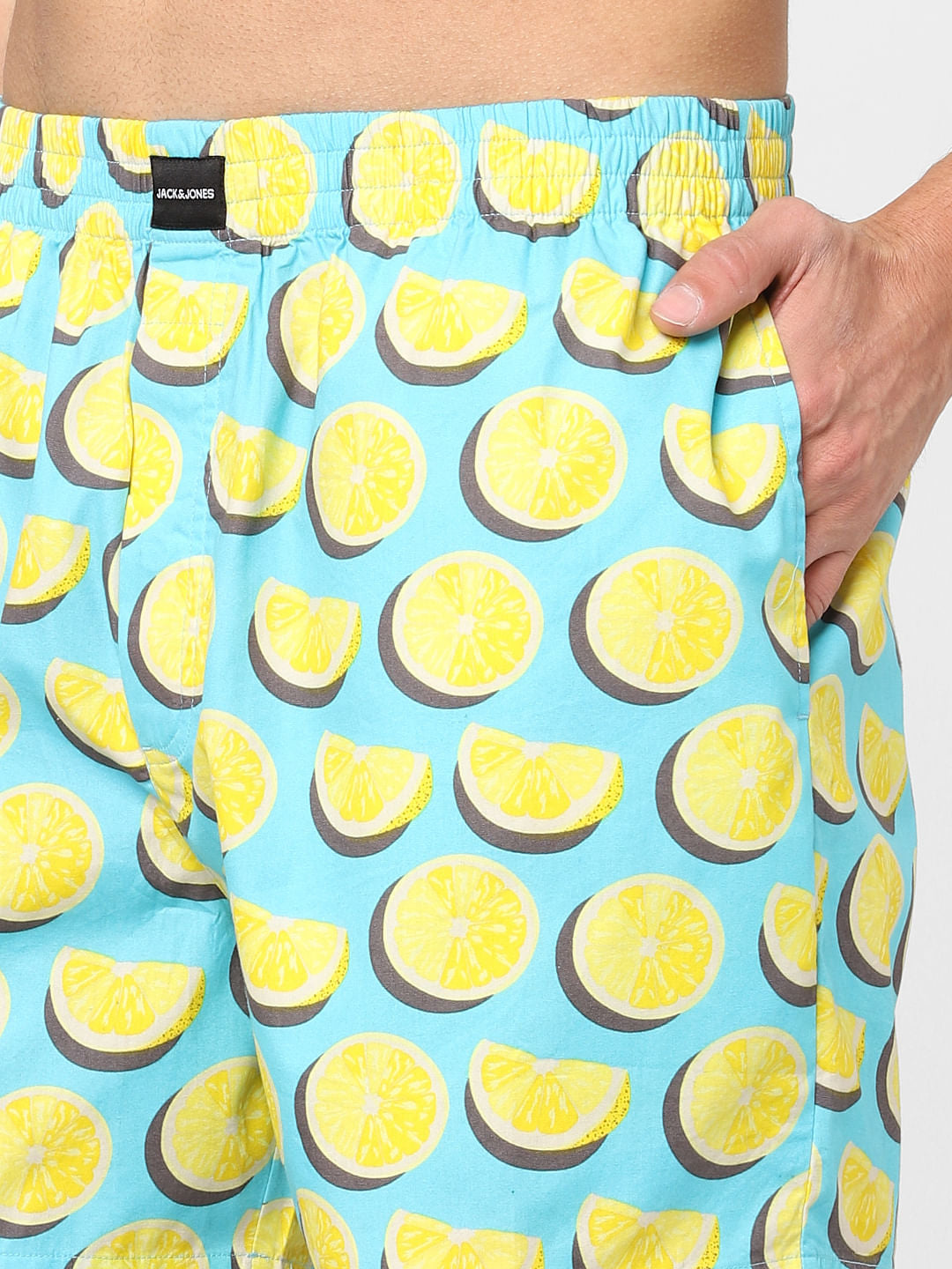 Blue Lemon Graphic Printed Boxers
