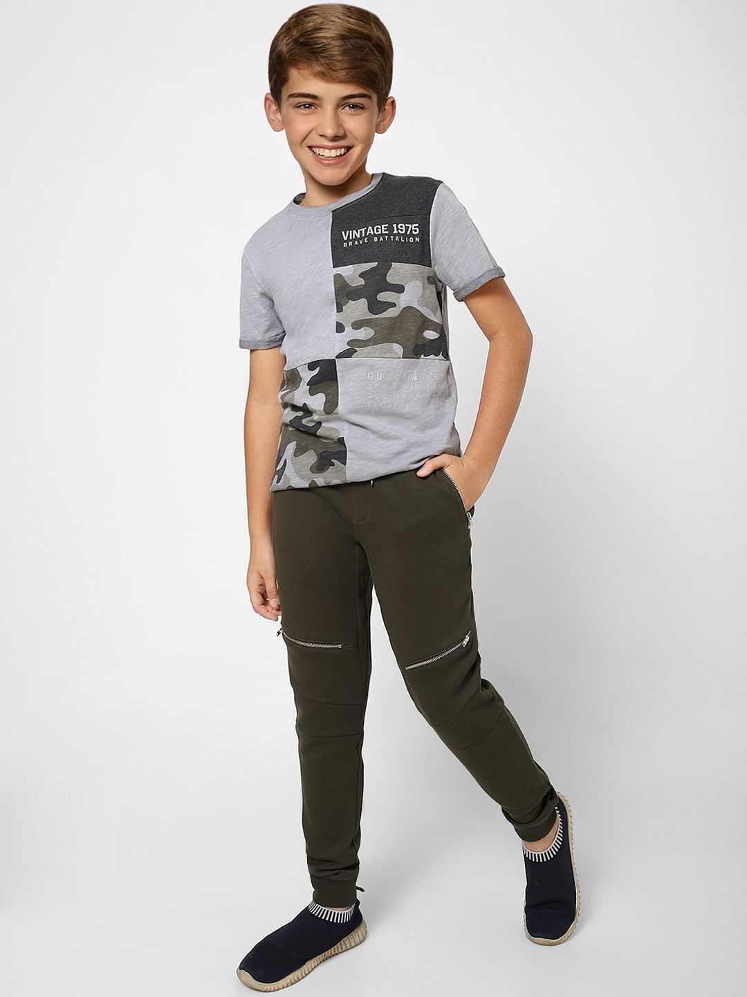 Boys Olive Green Sweatpants - 9/10Y