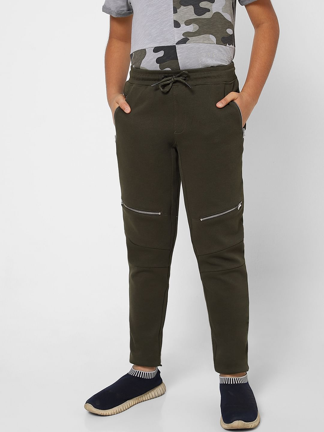 Boys Olive Green Sweatpants
