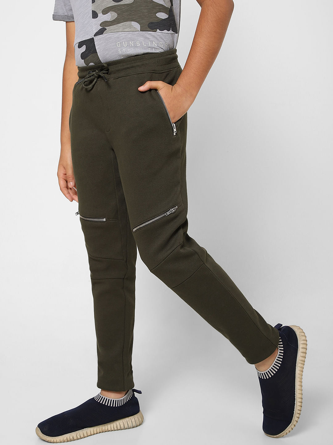 Boys Olive Green Sweatpants
