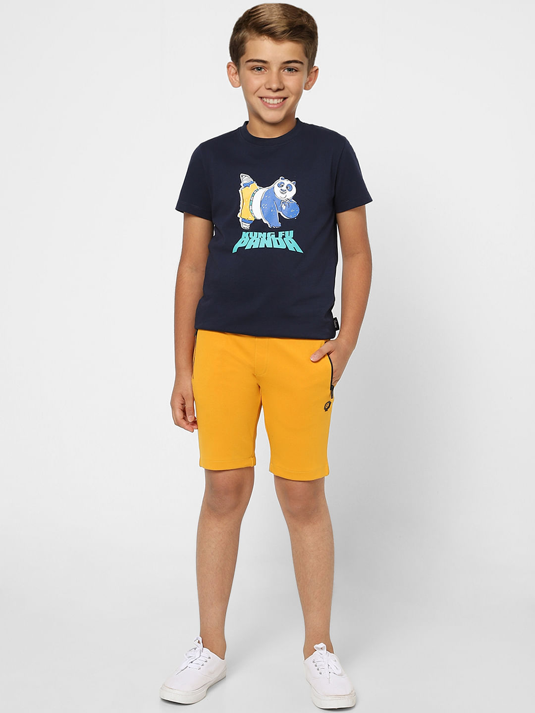 BOYS Yellow Low Rise Sweatshorts