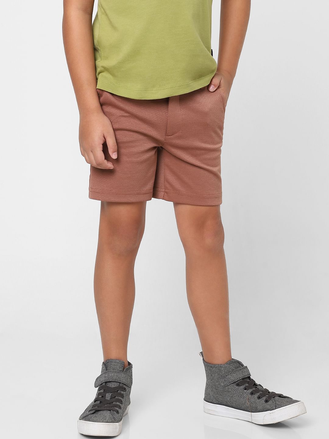 BOYS Brown Low Rise Shorts - 6/7Y