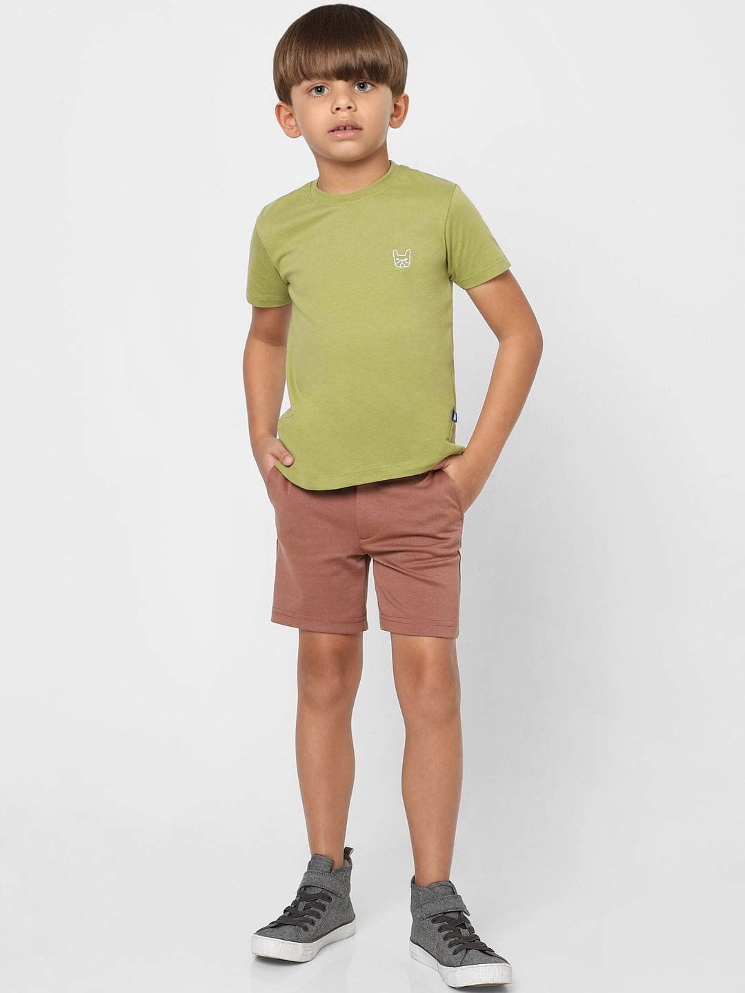 BOYS Brown Low Rise Shorts