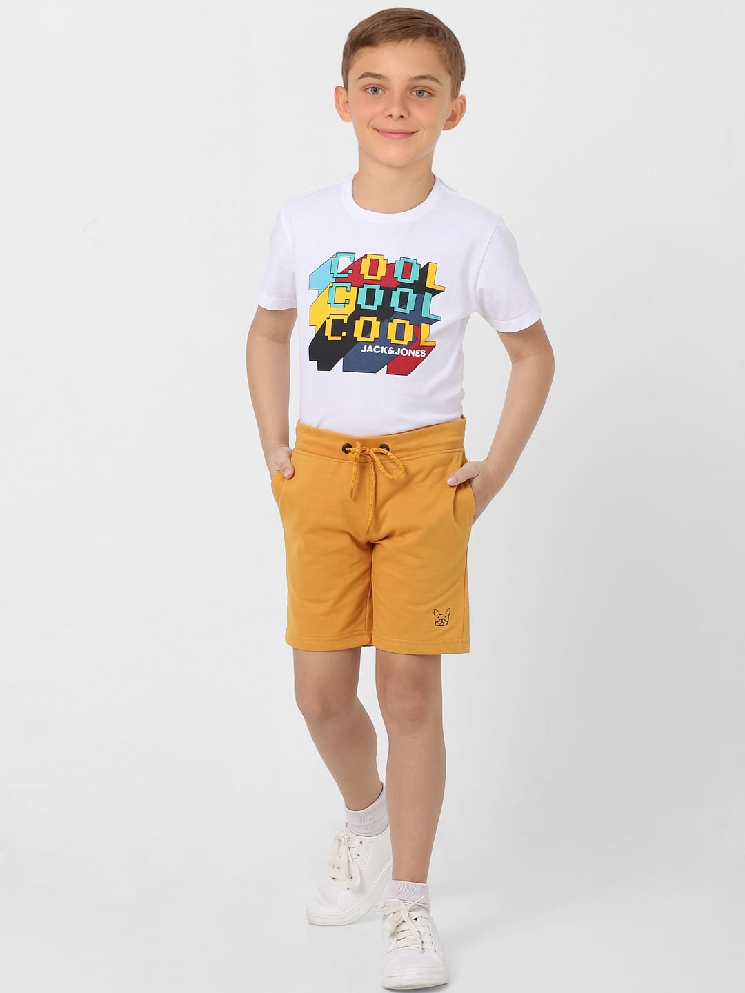Boys Orange Sweatshorts - 4/5Y