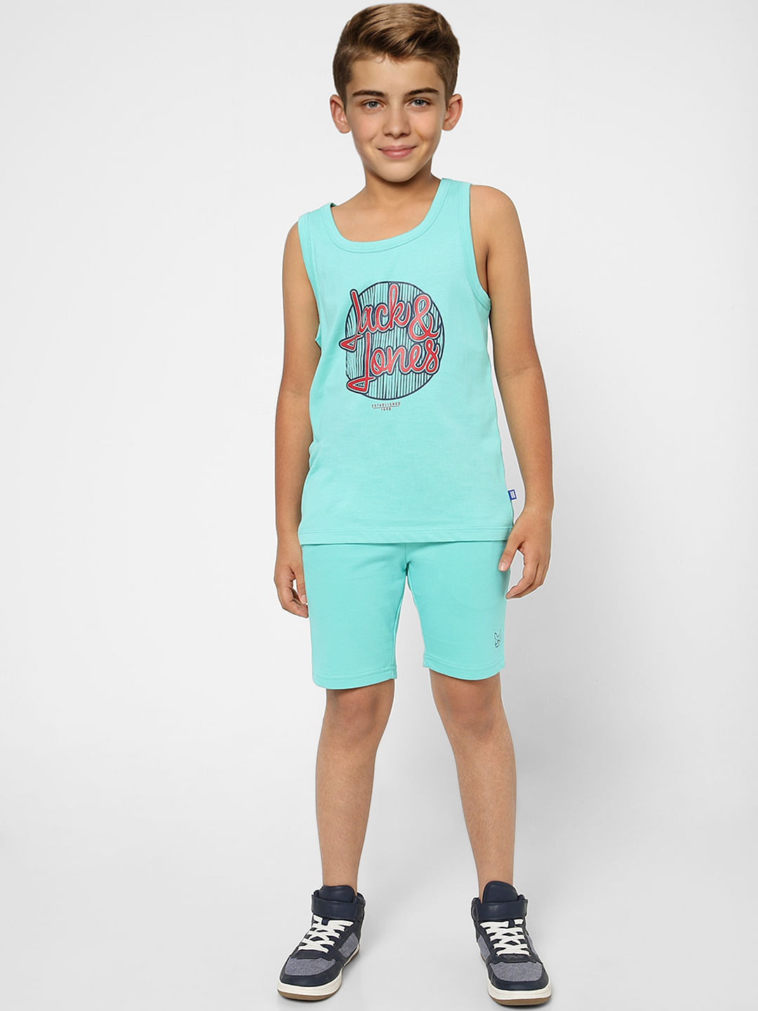 BOYS Blue Low Rise Sweatshorts - 11/12Y