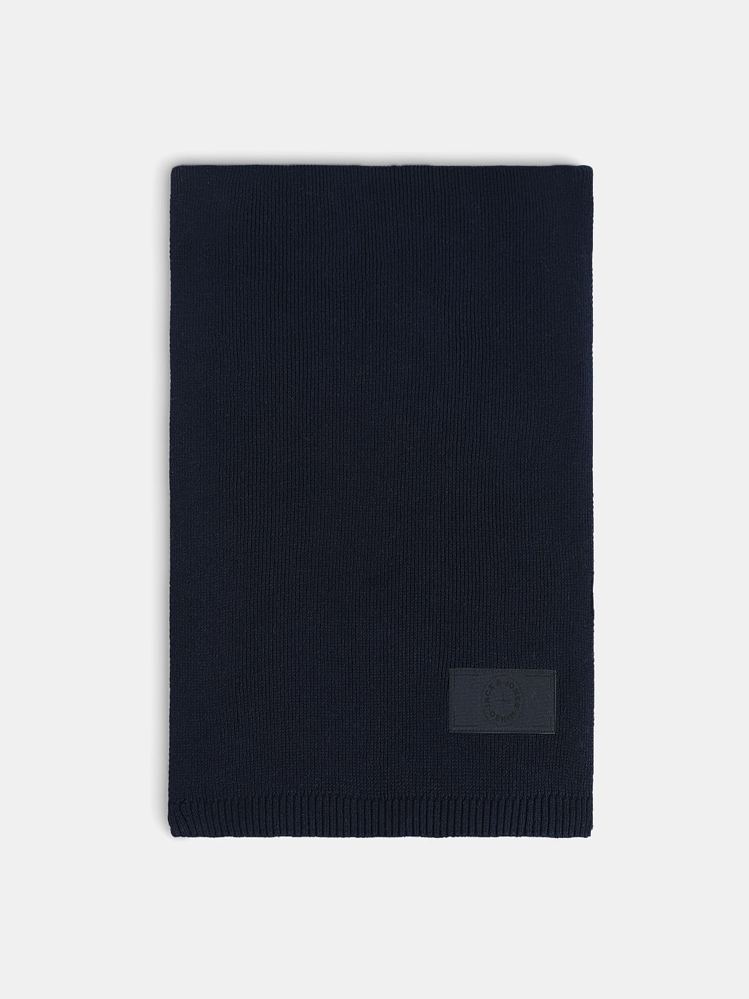 Navy Blue Knit Logo Scarf - ONE