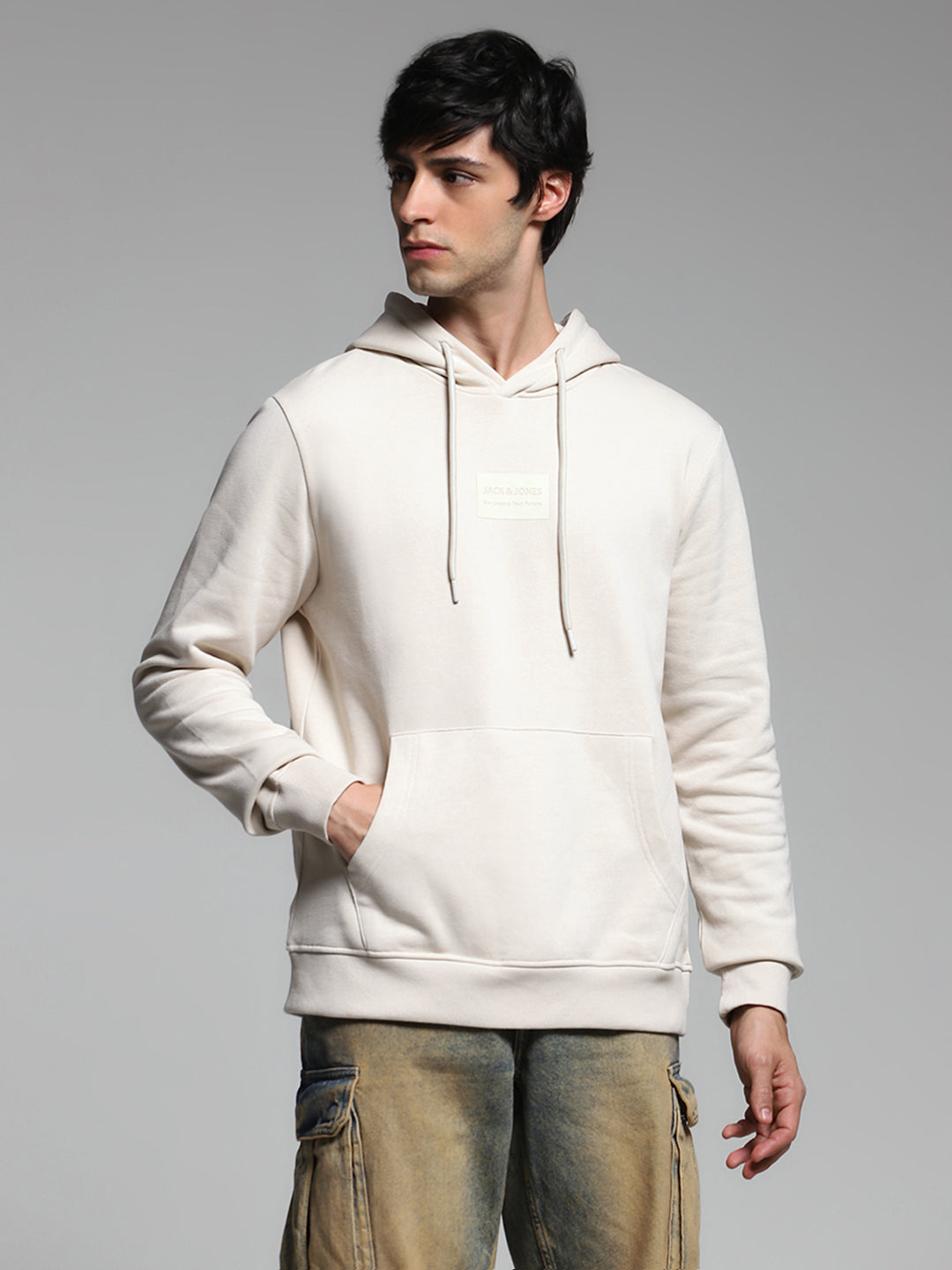 Beige Hooded Sweatshirt
