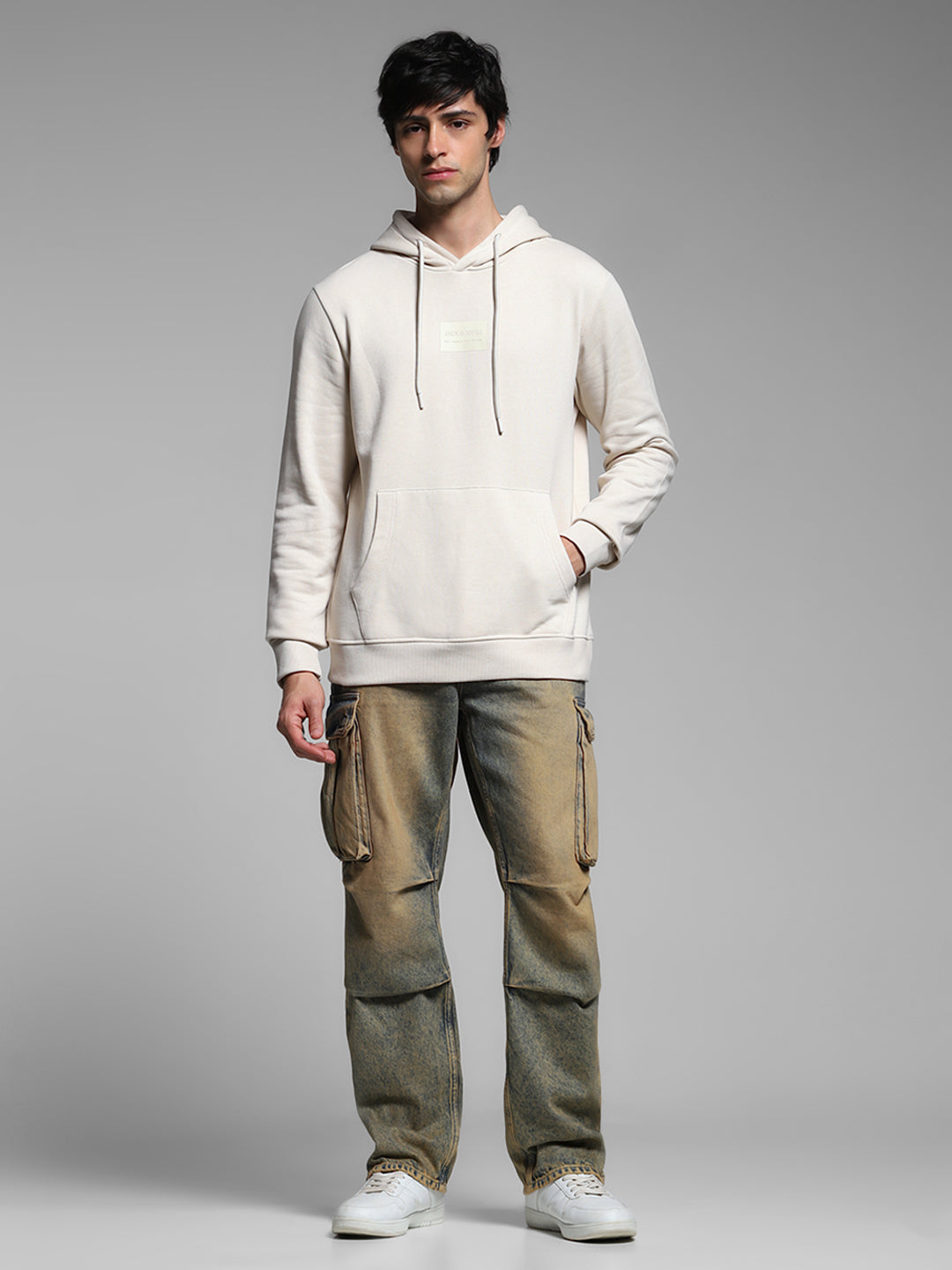 Beige Hooded Sweatshirt