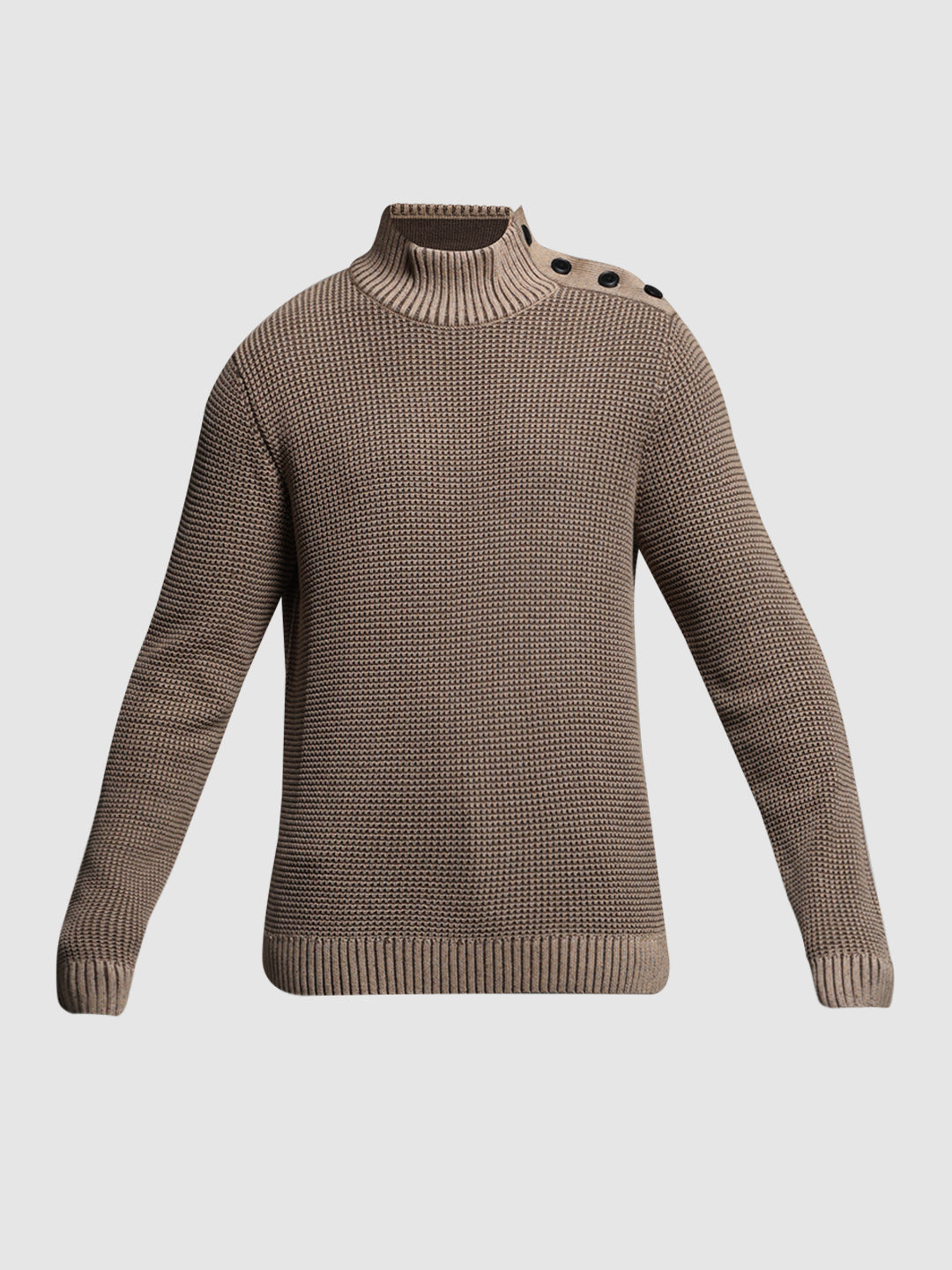 Beige High Neck Sweater