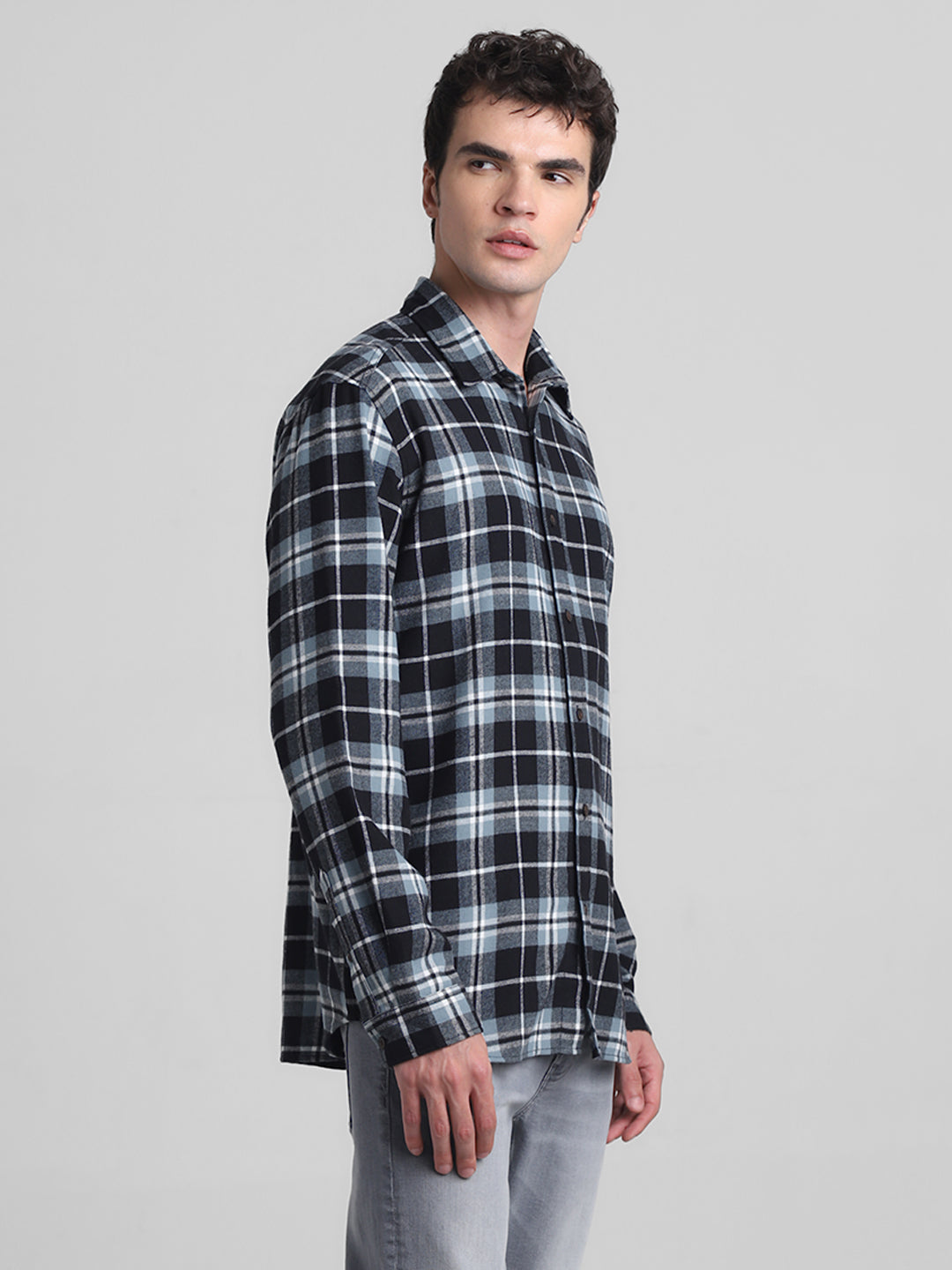Men's Goblin Blue Checked Flannel Shirt Regular Fit