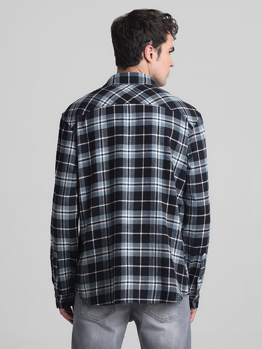 Men's Goblin Blue Checked Flannel Shirt Regular Fit