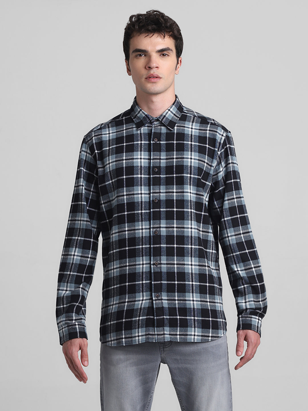 Men's Goblin Blue Checked Flannel Shirt Regular Fit