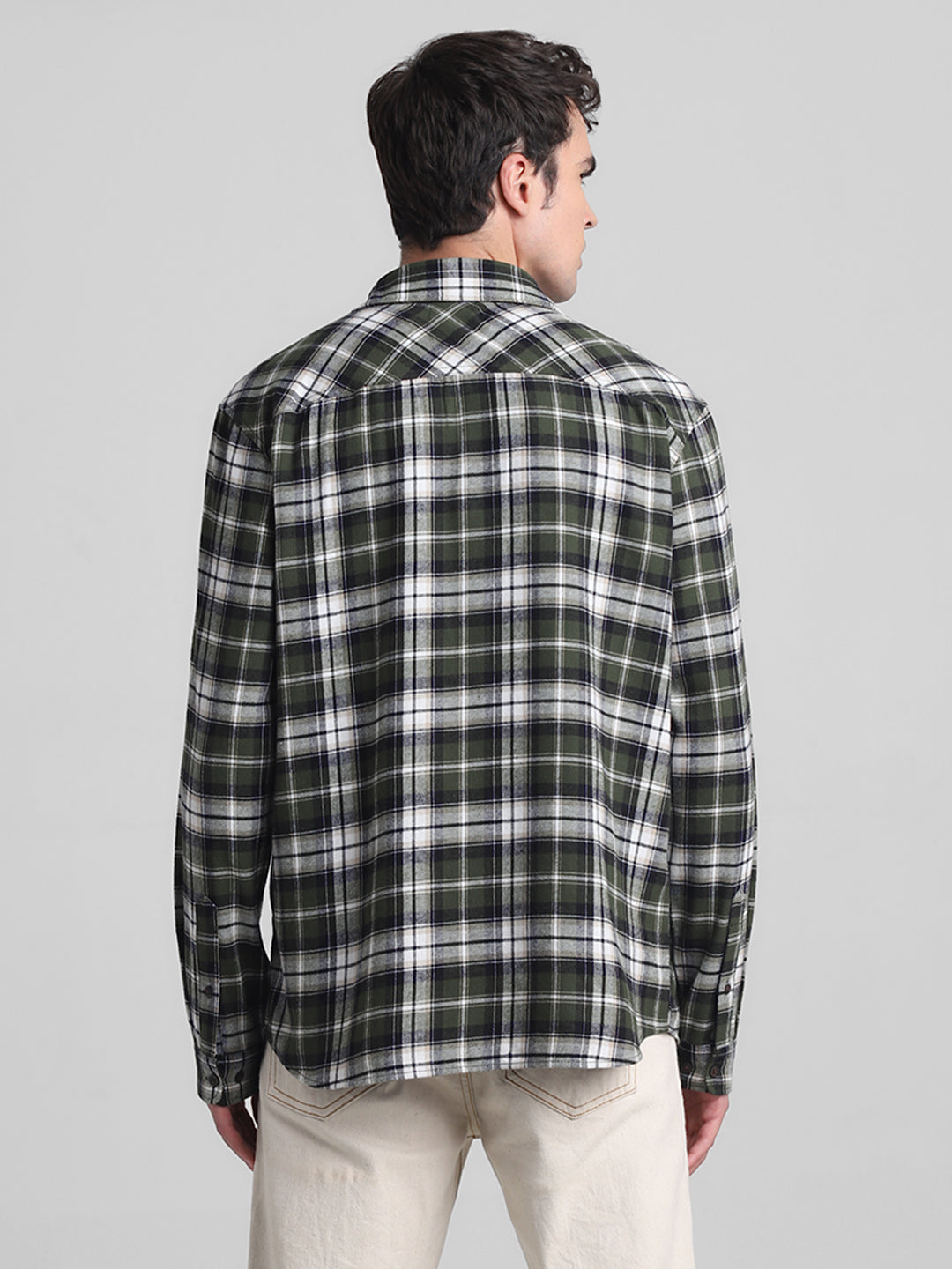 Dark Green Flannel Check Shirt